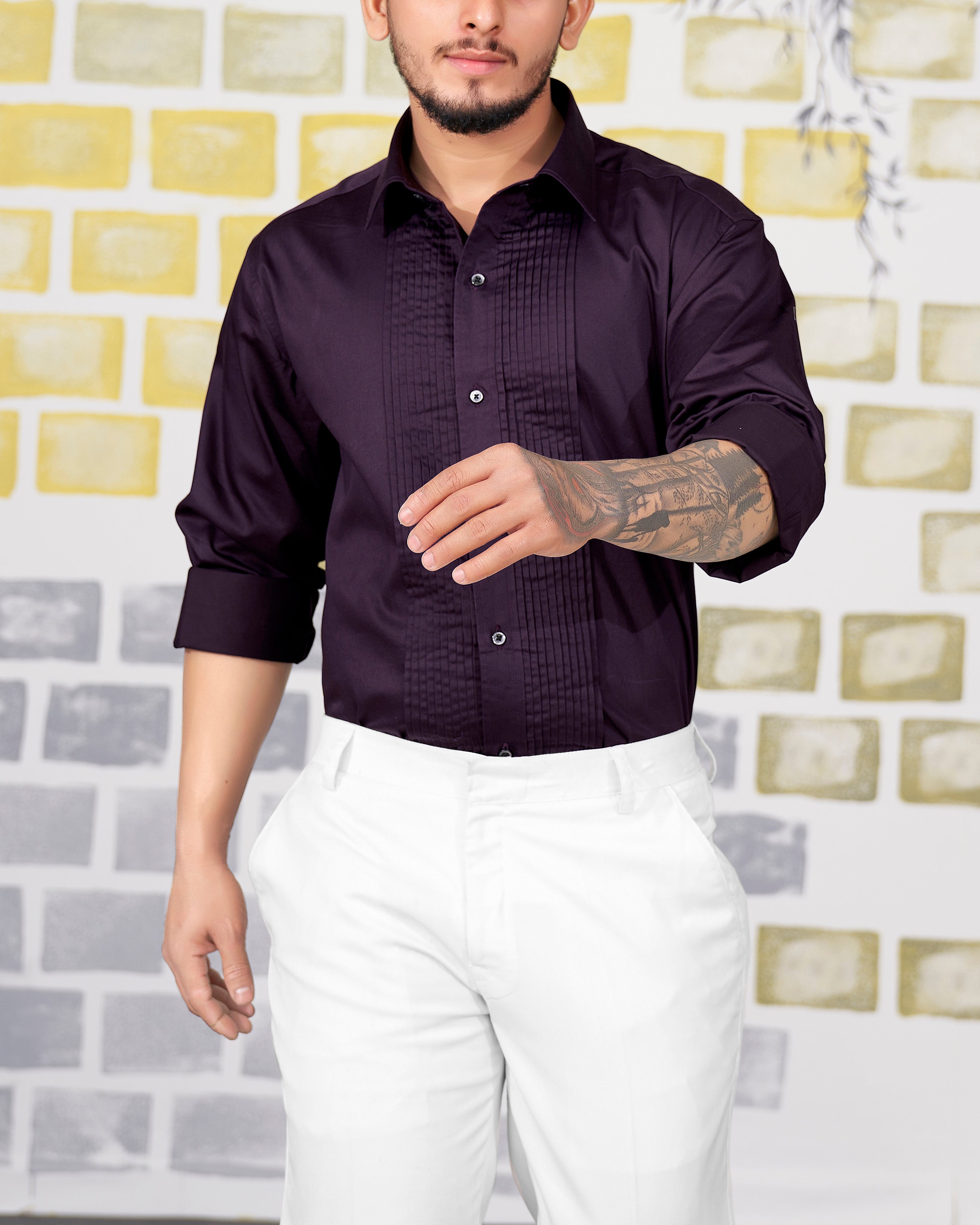 Tolopea Purple Subtle Sheen Snake Pleated Super Soft Premium Cotton Tuxedo Shirt 8690-BLK-TXD-38, 8690-BLK-TXD-H-38, 8690-BLK-TXD-39, 8690-BLK-TXD-H-39, 8690-BLK-TXD-40, 8690-BLK-TXD-H-40, 8690-BLK-TXD-42, 8690-BLK-TXD-H-42, 8690-BLK-TXD-44, 8690-BLK-TXD-H-44, 8690-BLK-TXD-46, 8690-BLK-TXD-H-46, 8690-BLK-TXD-48, 8690-BLK-TXD-H-48, 8690-BLK-TXD-50, 8690-BLK-TXD-H-50, 8690-BLK-TXD-52, 8690-BLK-TXD-H-52