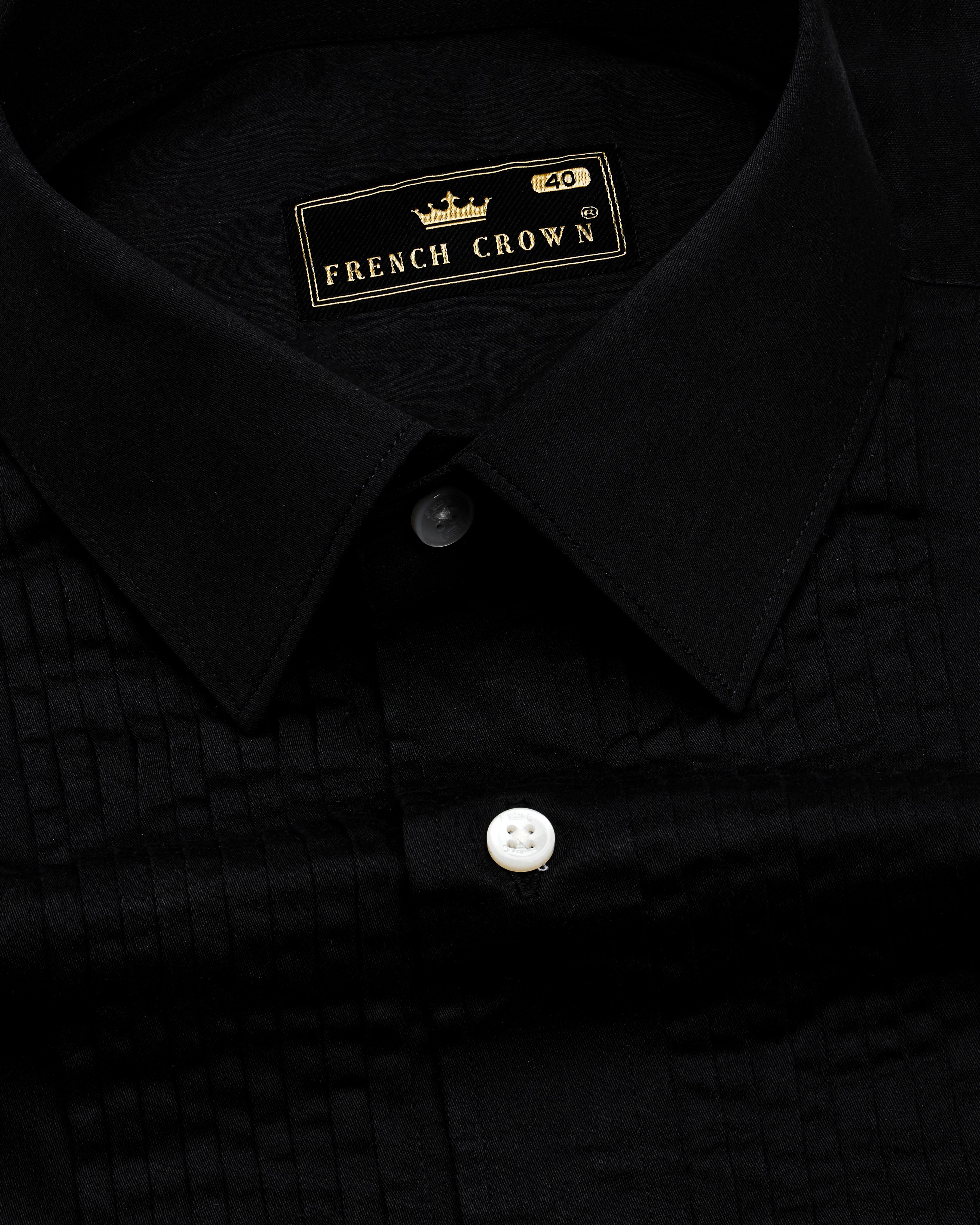 Jade Black Subtle Sheen Snake Pleated Super Soft Premium Cotton Tuxedo Shirt 8702-TXD-38, 8702-TXD-H-38, 8702-TXD-39, 8702-TXD-H-39, 8702-TXD-40, 8702-TXD-H-40, 8702-TXD-42, 8702-TXD-H-42, 8702-TXD-44, 8702-TXD-H-44, 8702-TXD-46, 8702-TXD-H-46, 8702-TXD-48, 8702-TXD-H-48, 8702-TXD-50, 8702-TXD-H-50, 8702-TXD-52, 8702-TXD-H-52