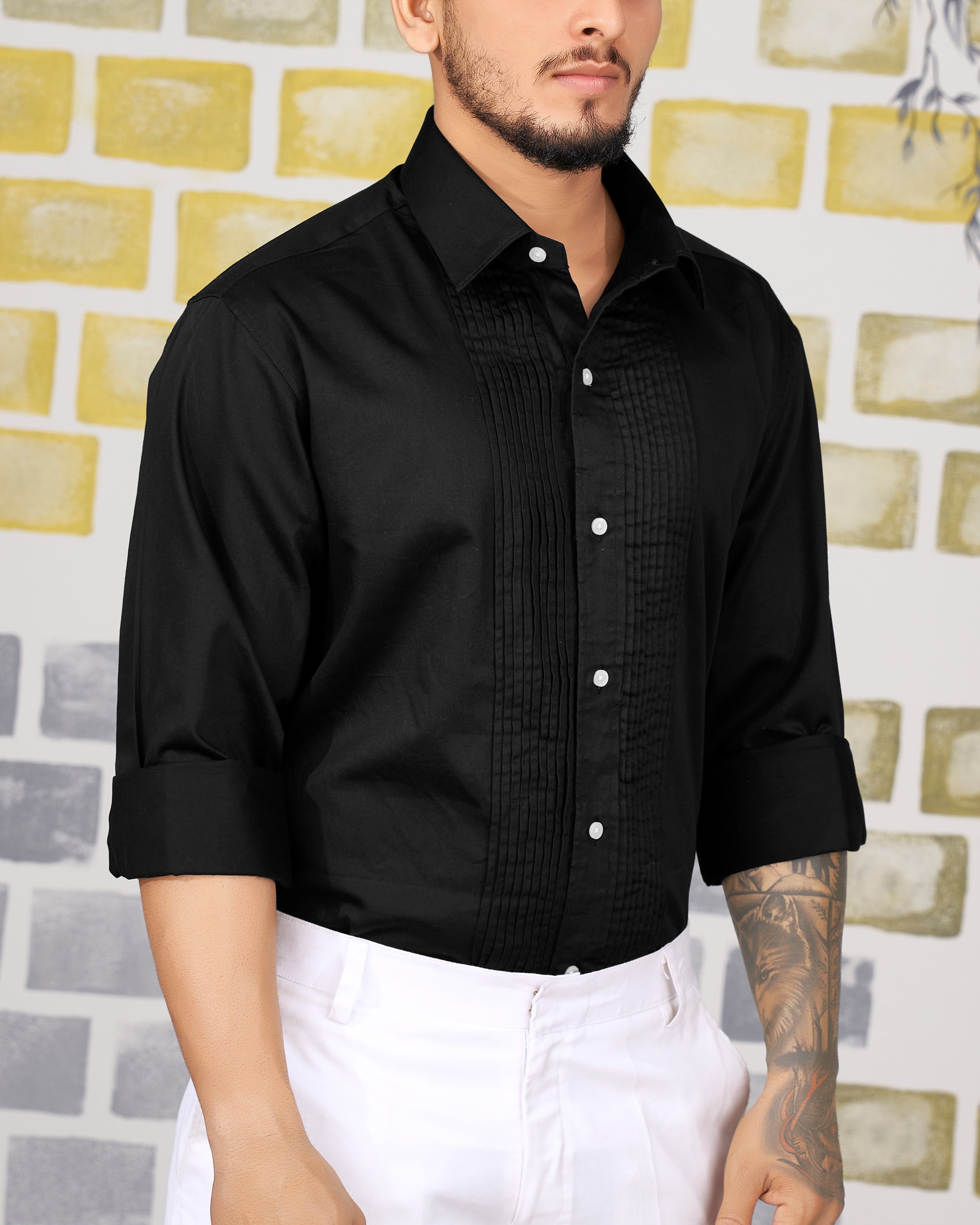 Jade Black Subtle Sheen Snake Pleated Super Soft Premium Cotton Tuxedo Shirt 8702-TXD-38, 8702-TXD-H-38, 8702-TXD-39, 8702-TXD-H-39, 8702-TXD-40, 8702-TXD-H-40, 8702-TXD-42, 8702-TXD-H-42, 8702-TXD-44, 8702-TXD-H-44, 8702-TXD-46, 8702-TXD-H-46, 8702-TXD-48, 8702-TXD-H-48, 8702-TXD-50, 8702-TXD-H-50, 8702-TXD-52, 8702-TXD-H-52