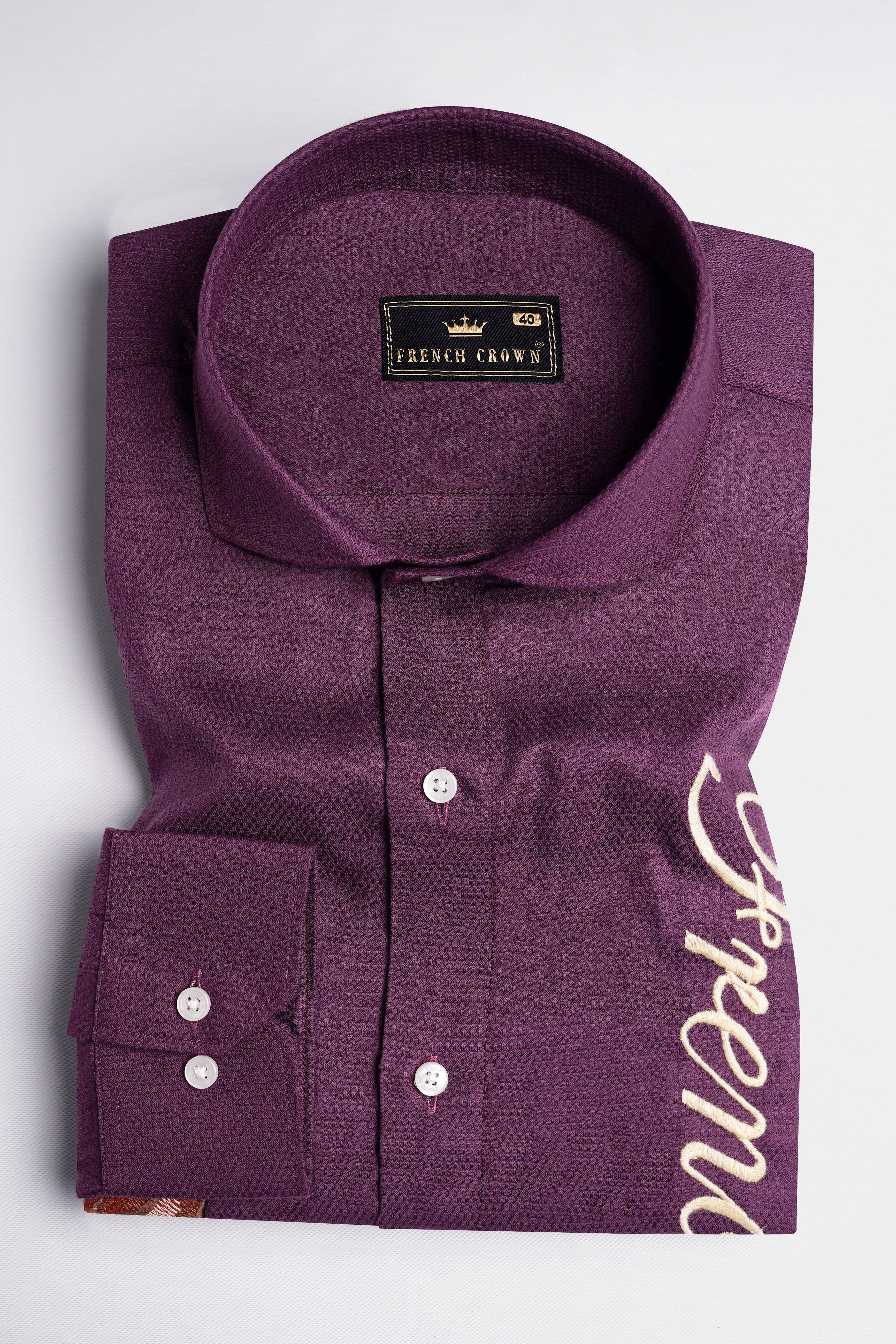 Plum Purple Embroidered Dobby Textured Premium Giza Cotton Designer Shirt 8729-CA-E215-38, 8729-CA-E215-H-38, 8729-CA-E215-39, 8729-CA-E215-H-39, 8729-CA-E215-40, 8729-CA-E215-H-40, 8729-CA-E215-42, 8729-CA-E215-H-42, 8729-CA-E215-44, 8729-CA-E215-H-44, 8729-CA-E215-46, 8729-CA-E215-H-46, 8729-CA-E215-48, 8729-CA-E215-H-48, 8729-CA-E215-50, 8729-CA-E215-H-50, 8729-CA-E215-52, 8729-CA-E215-H-52