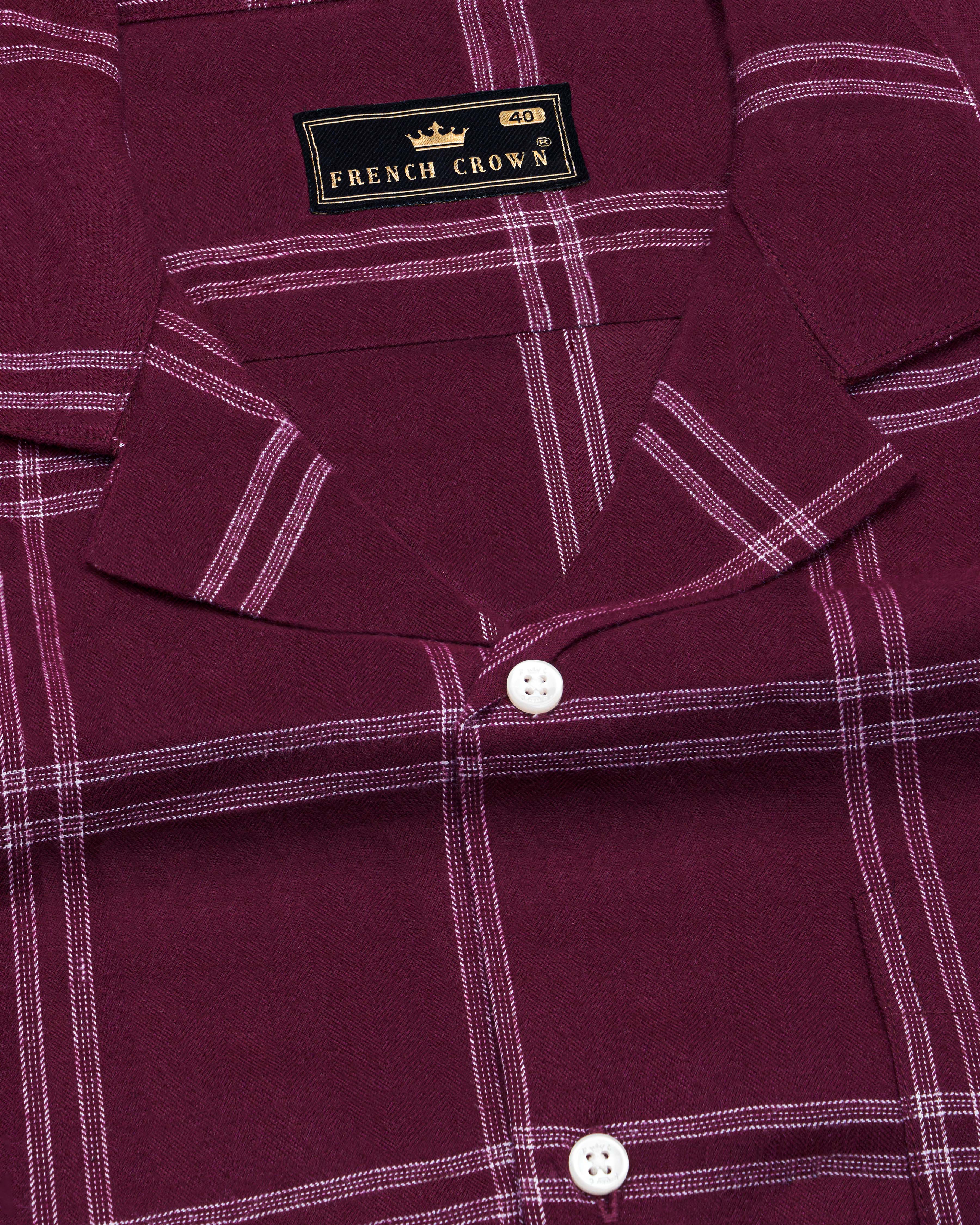 Barossa Maroon checkered half sleeve Flannel Shirt  8742-CC-38,8742-CC-H-38,8742-CC-39,8742-CC-H-39,8742-CC-40,8742-CC-H-40,8742-CC-42,8742-CC-H-42,8742-CC-44,8742-CC-H-44,8742-CC-46,8742-CC-H-46,8742-CC-48,8742-CC-H-48,8742-CC-50,8742-CC-H-50,8742-CC-52,8742-CC-H-52