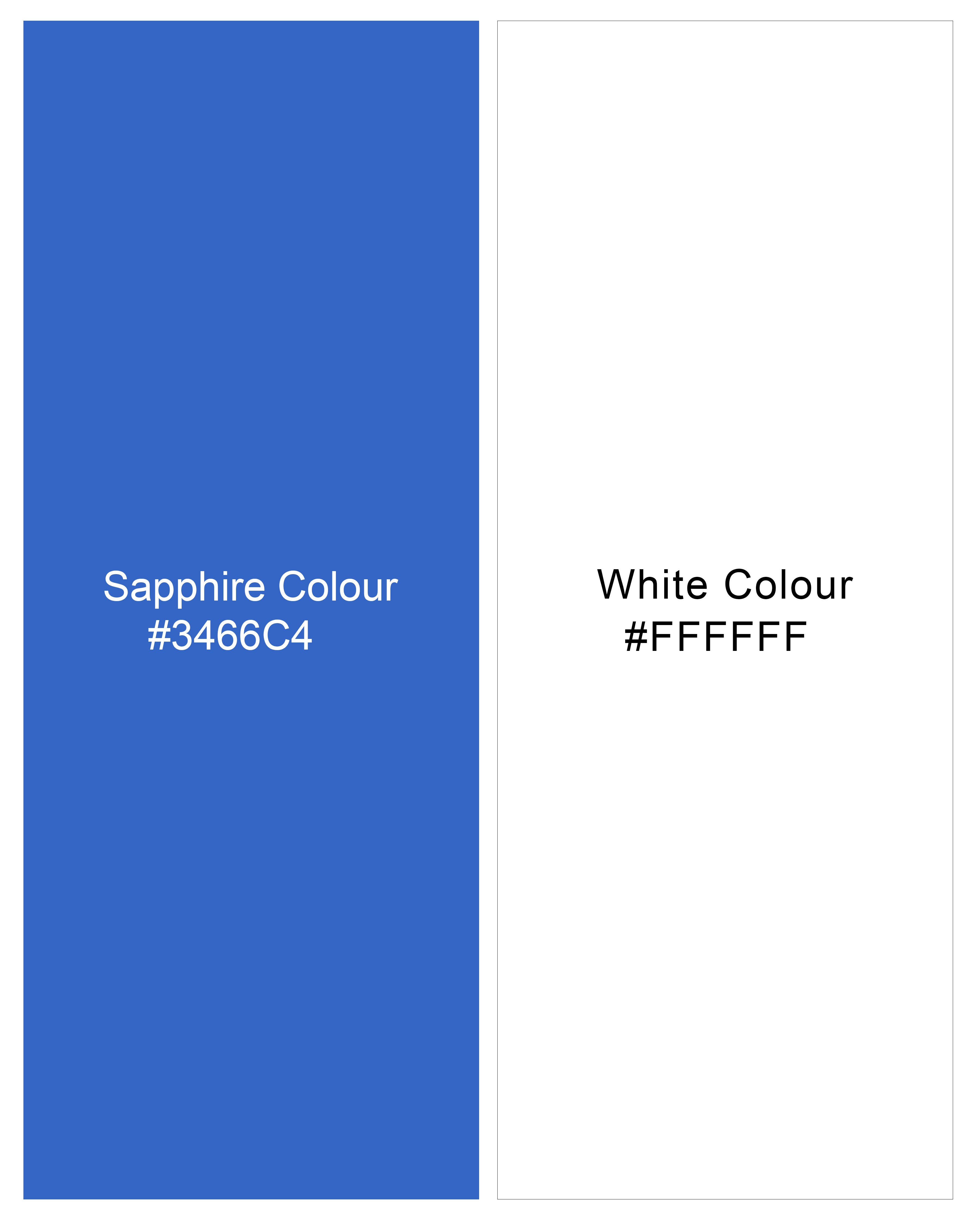 Sapphire Blue and White Checked Premium Cotton Shirt  8748-38,8748-H-38,8748-39,8748-H-39,8748-40,8748-H-40,8748-42,8748-H-42,8748-44,8748-H-44,8748-46,8748-H-46,8748-48,8748-H-48,8748-50,8748-H-50,8748-52,8748-H-52