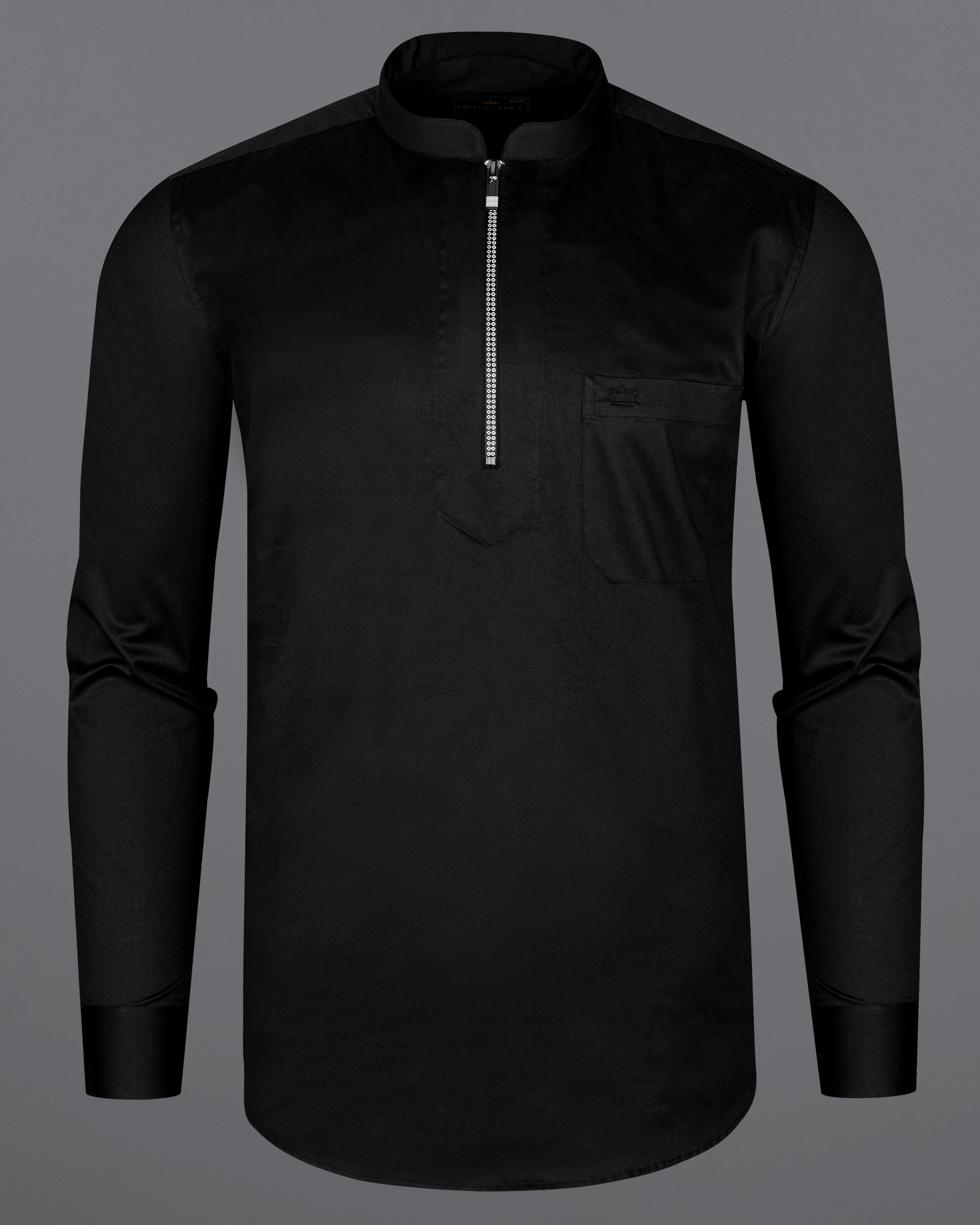 Jade Black Super Soft Premium Cotton Zipper Closure Shirt 8751-M-P76-38, 8751-M-P76-H-38, 8751-M-P76-39, 8751-M-P76-H-39, 8751-M-P76-40, 8751-M-P76-H-40, 8751-M-P76-42, 8751-M-P76-H-42, 8751-M-P76-44, 8751-M-P76-H-44, 8751-M-P76-46, 8751-M-P76-H-46, 8751-M-P76-48, 8751-M-P76-H-48, 8751-M-P76-50, 8751-M-P76-H-50, 8751-M-P76-52, 8751-M-P76-H-52