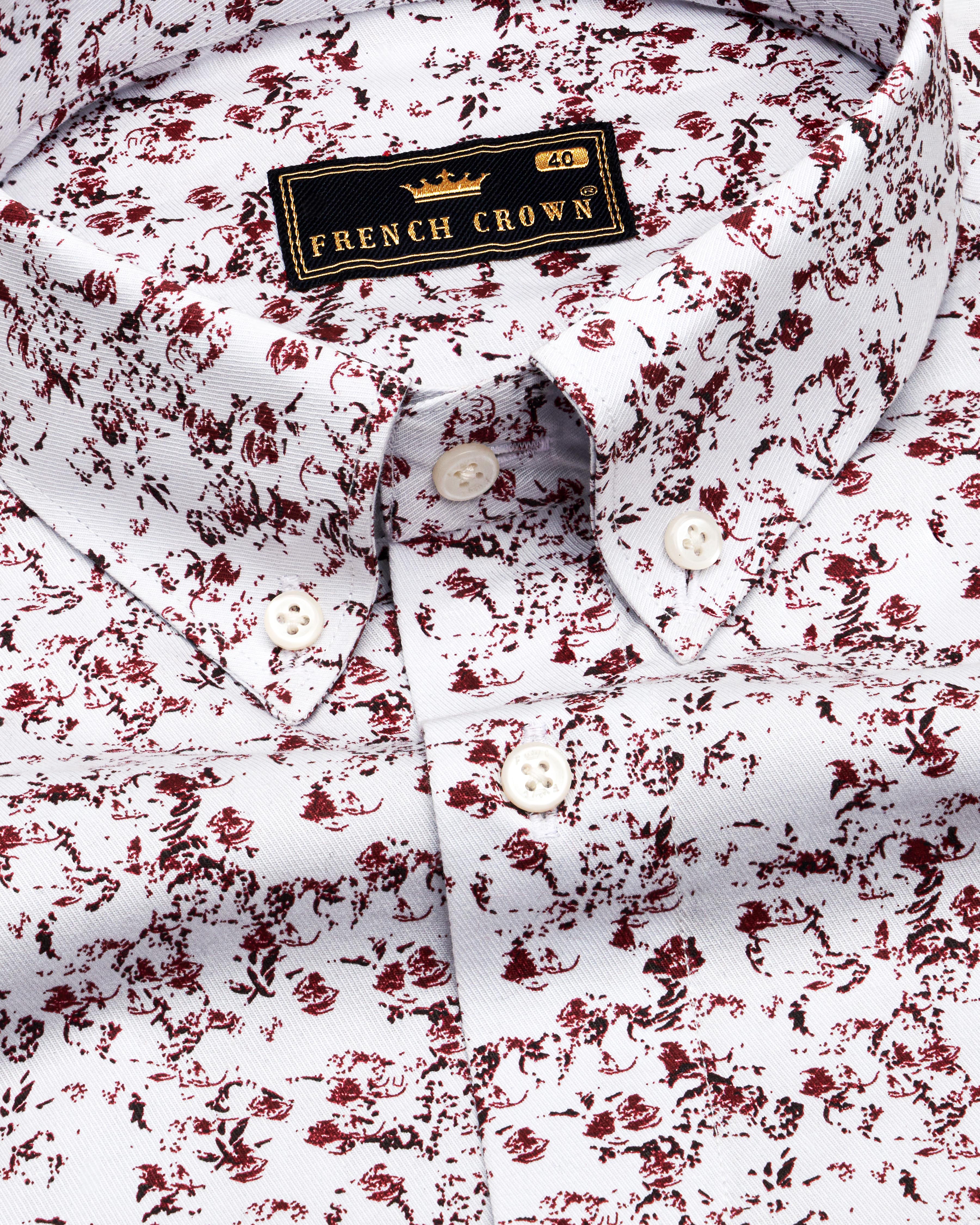 Gainsboro White Ditsy Printed Royal Oxford Shirt  8760-BD-38,8760-BD-H-38,8760-BD-39,8760-BD-H-39,8760-BD-40,8760-BD-H-40,8760-BD-42,8760-BD-H-42,8760-BD-44,8760-BD-H-44,8760-BD-46,8760-BD-H-46,8760-BD-48,8760-BD-H-48,8760-BD-50,8760-BD-H-50,8760-BD-52,8760-BD-H-52