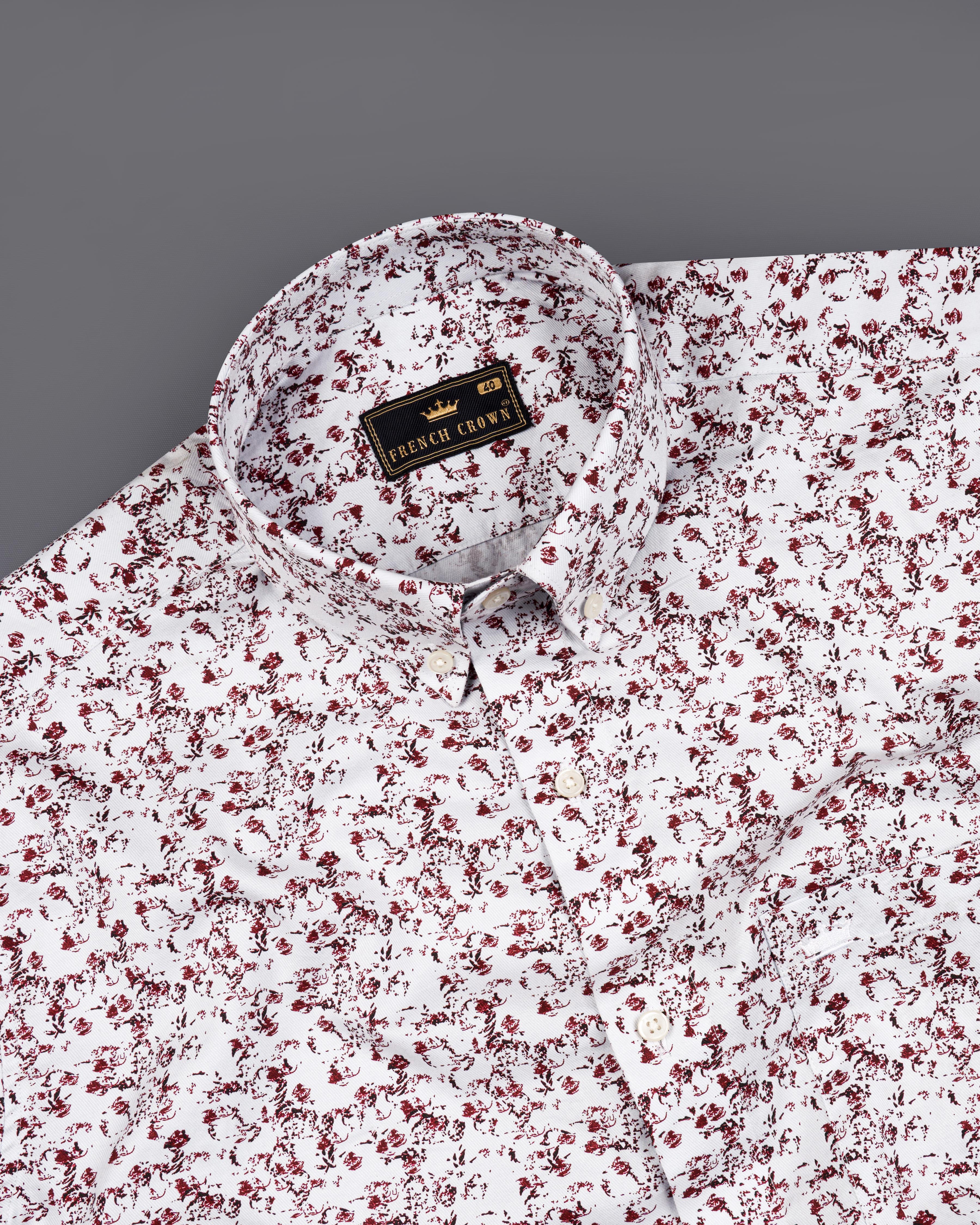 Gainsboro White Ditsy Printed Royal Oxford Shirt  8760-BD-38,8760-BD-H-38,8760-BD-39,8760-BD-H-39,8760-BD-40,8760-BD-H-40,8760-BD-42,8760-BD-H-42,8760-BD-44,8760-BD-H-44,8760-BD-46,8760-BD-H-46,8760-BD-48,8760-BD-H-48,8760-BD-50,8760-BD-H-50,8760-BD-52,8760-BD-H-52