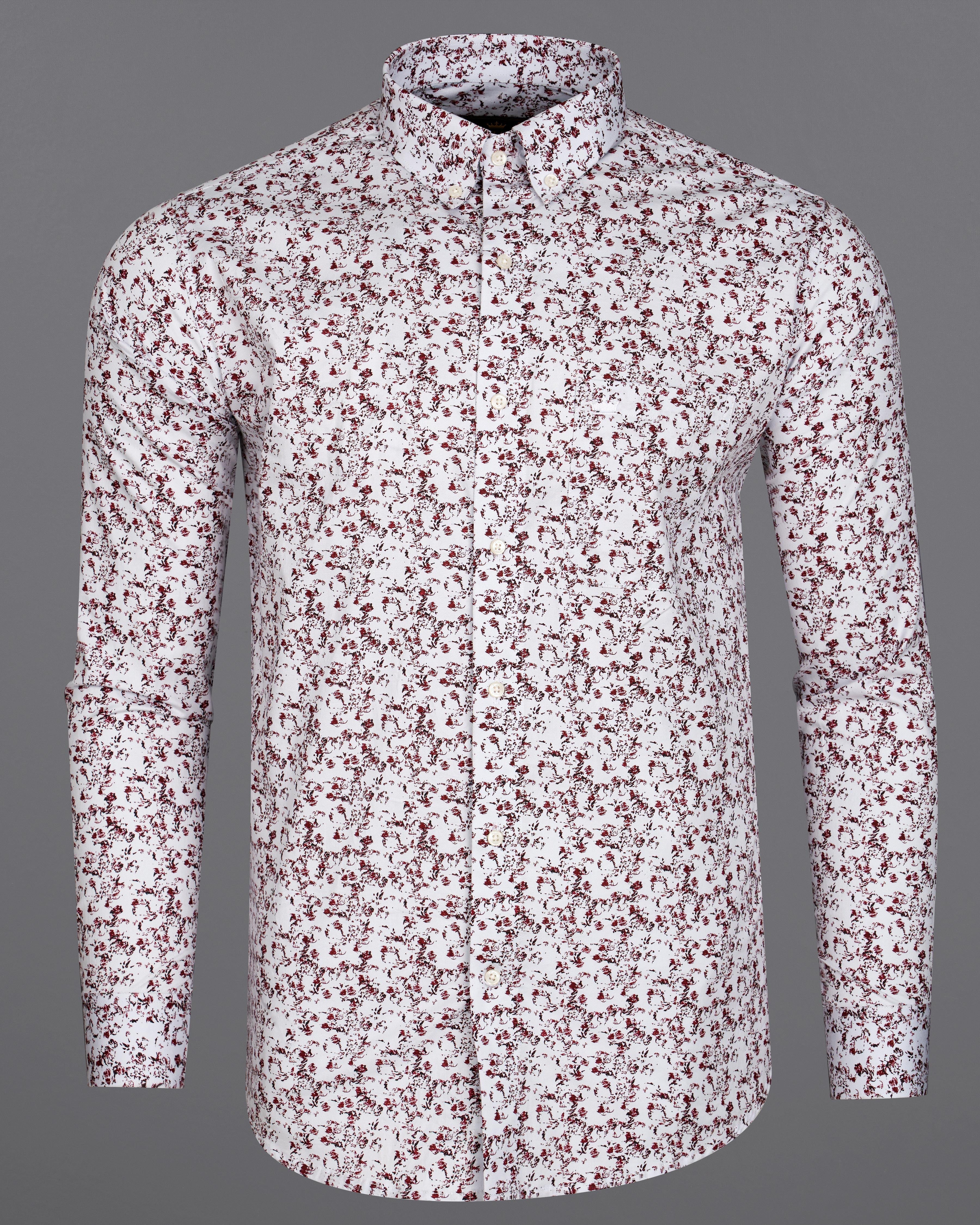 Gainsboro White Ditsy Printed Royal Oxford Shirt  8760-BD-38,8760-BD-H-38,8760-BD-39,8760-BD-H-39,8760-BD-40,8760-BD-H-40,8760-BD-42,8760-BD-H-42,8760-BD-44,8760-BD-H-44,8760-BD-46,8760-BD-H-46,8760-BD-48,8760-BD-H-48,8760-BD-50,8760-BD-H-50,8760-BD-52,8760-BD-H-52