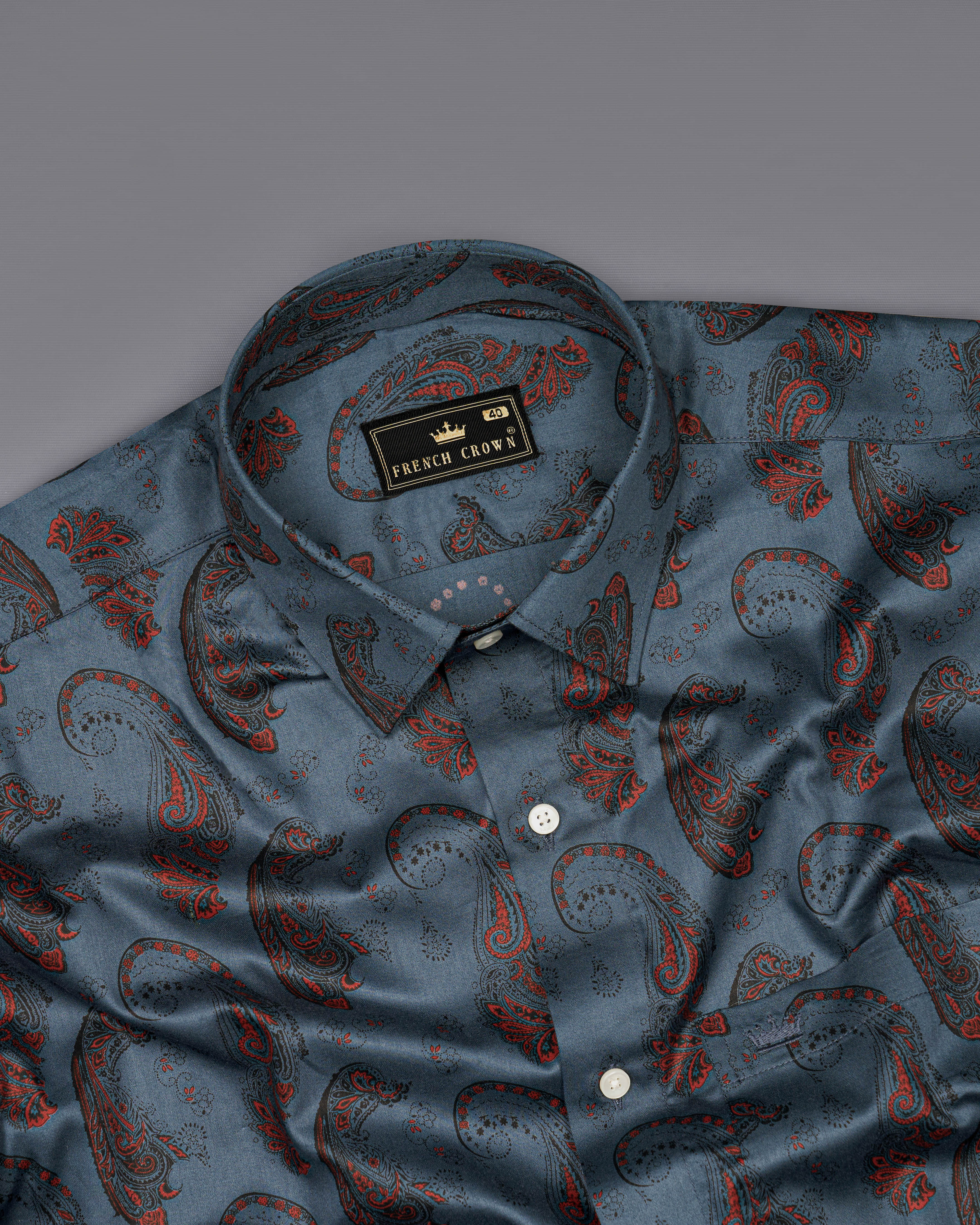 Bayoux Blue Paisley Printed Super Soft Premium Cotton Shirt  8780-38,8780-H-38,8780-39,8780-H-39,8780-40,8780-H-40,8780-42,8780-H-42,8780-44,8780-H-44,8780-46,8780-H-46,8780-48,8780-H-48,8780-50,8780-H-50,8780-52,8780-H-52