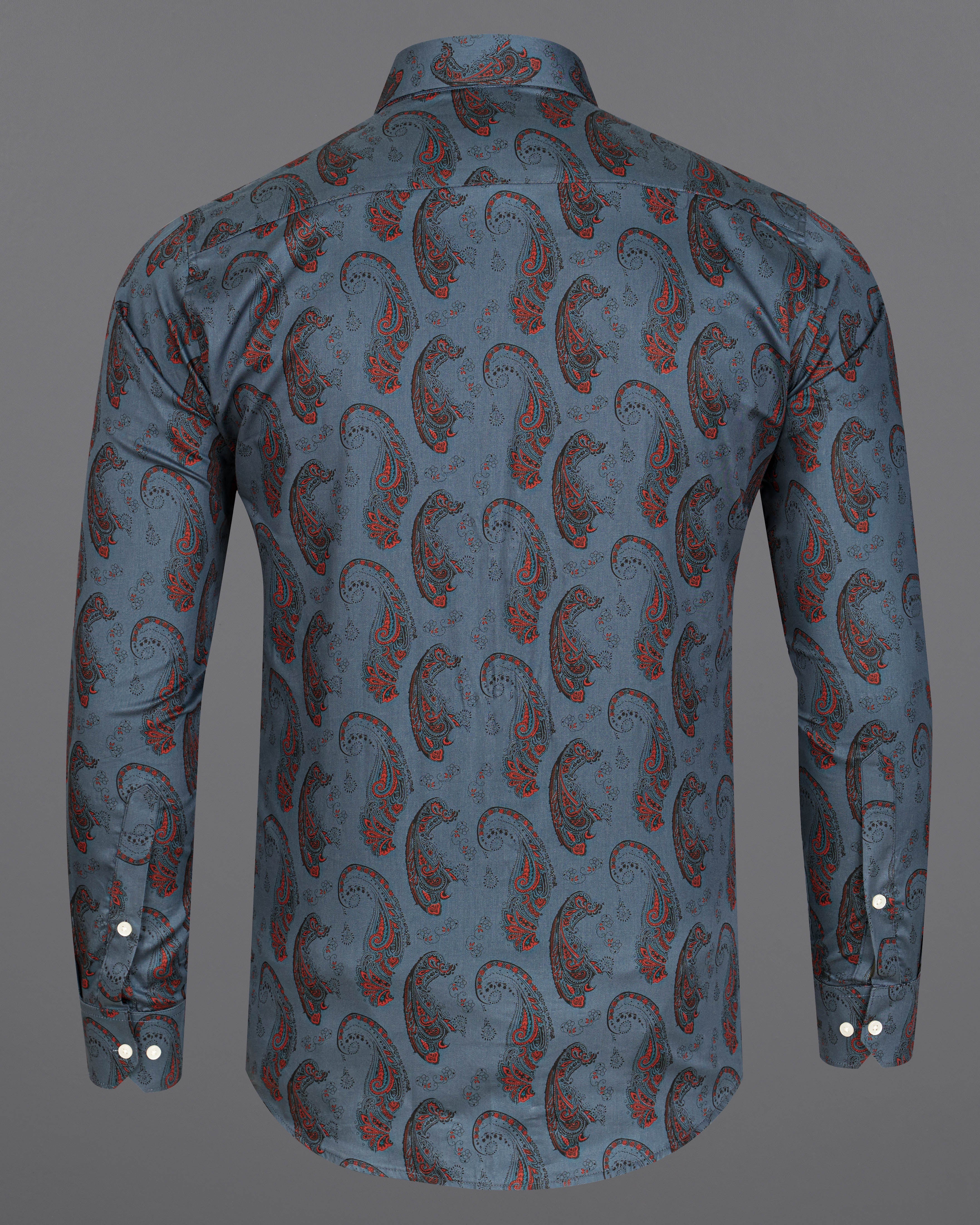 Bayoux Blue Paisley Printed Super Soft Premium Cotton Shirt  8780-38,8780-H-38,8780-39,8780-H-39,8780-40,8780-H-40,8780-42,8780-H-42,8780-44,8780-H-44,8780-46,8780-H-46,8780-48,8780-H-48,8780-50,8780-H-50,8780-52,8780-H-52