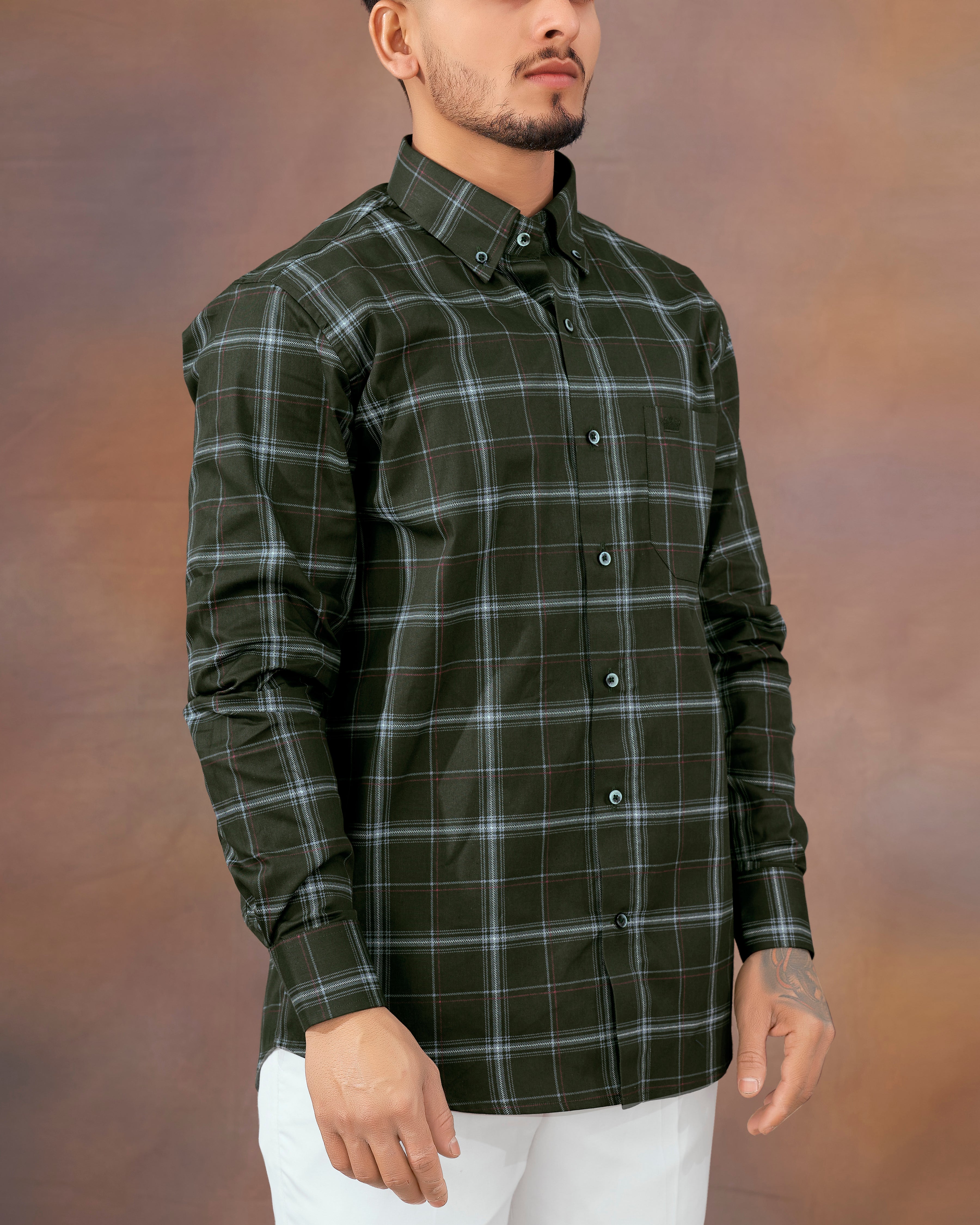 Green Plaid Royal Oxford Shirt