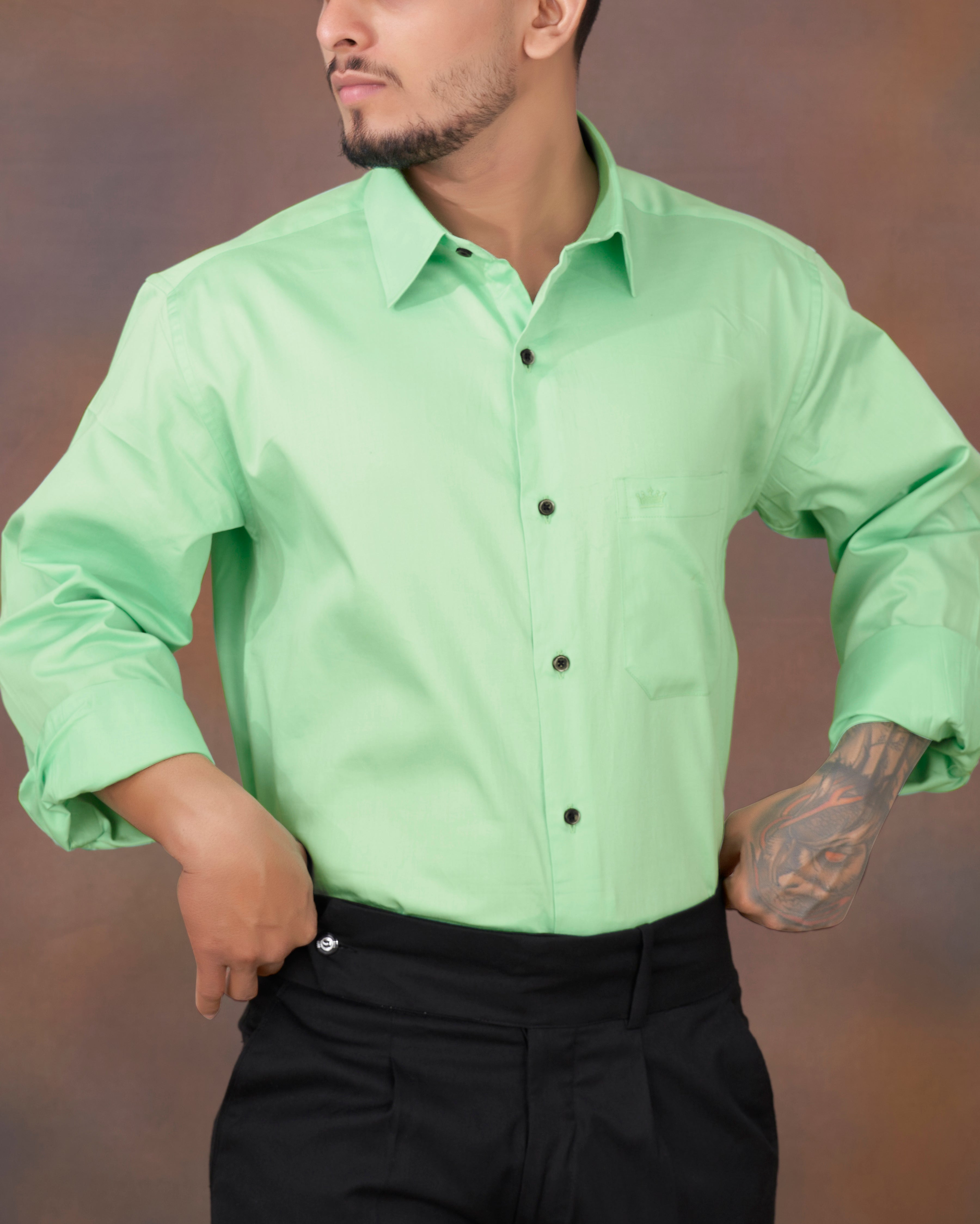 Celadon Green Subtle Sheen Super Soft Premium Cotton Shirt 8829-BLK-38, 8829-BLK-H-38, 8829-BLK-39, 8829-BLK-H-39, 8829-BLK-40, 8829-BLK-H-40, 8829-BLK-42, 8829-BLK-H-42, 8829-BLK-44, 8829-BLK-H-44, 8829-BLK-46, 8829-BLK-H-46, 8829-BLK-48, 8829-BLK-H-48, 8829-BLK-50, 8829-BLK-H-50, 8829-BLK-52, 8829-BLK-H-52