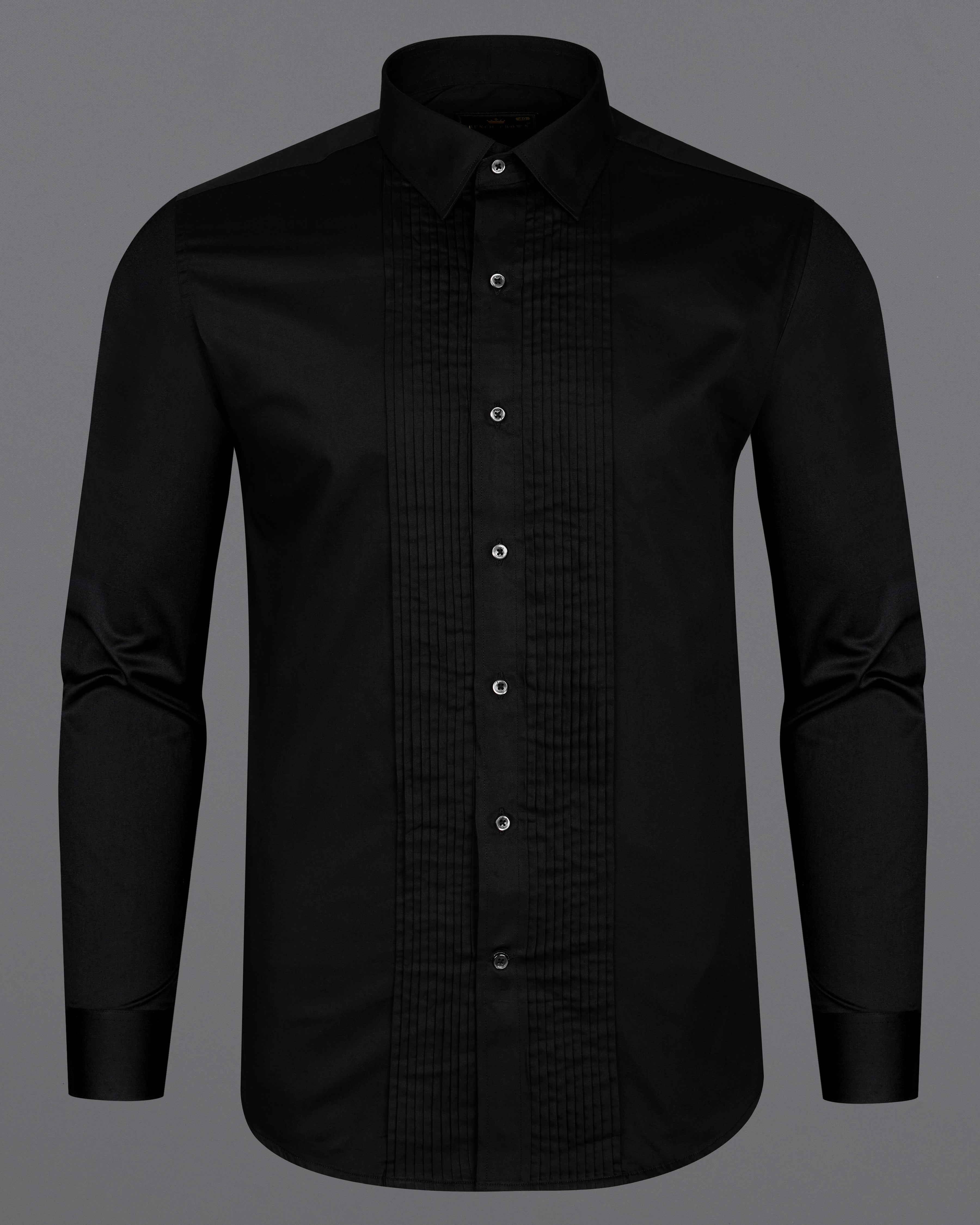 Jade Black Subtle Sheen Snake Pleated Super Soft Premium Cotton Tuxedo Shirt 8840-BLK-TXD-38, 8840-BLK-TXD-H-38, 8840-BLK-TXD-39, 8840-BLK-TXD-H-39, 8840-BLK-TXD-40, 8840-BLK-TXD-H-40, 8840-BLK-TXD-42, 8840-BLK-TXD-H-42, 8840-BLK-TXD-44, 8840-BLK-TXD-H-44, 8840-BLK-TXD-46, 8840-BLK-TXD-H-46, 8840-BLK-TXD-48, 8840-BLK-TXD-H-48, 8840-BLK-TXD-50, 8840-BLK-TXD-H-50, 8840-BLK-TXD-52, 8840-BLK-TXD-H-52