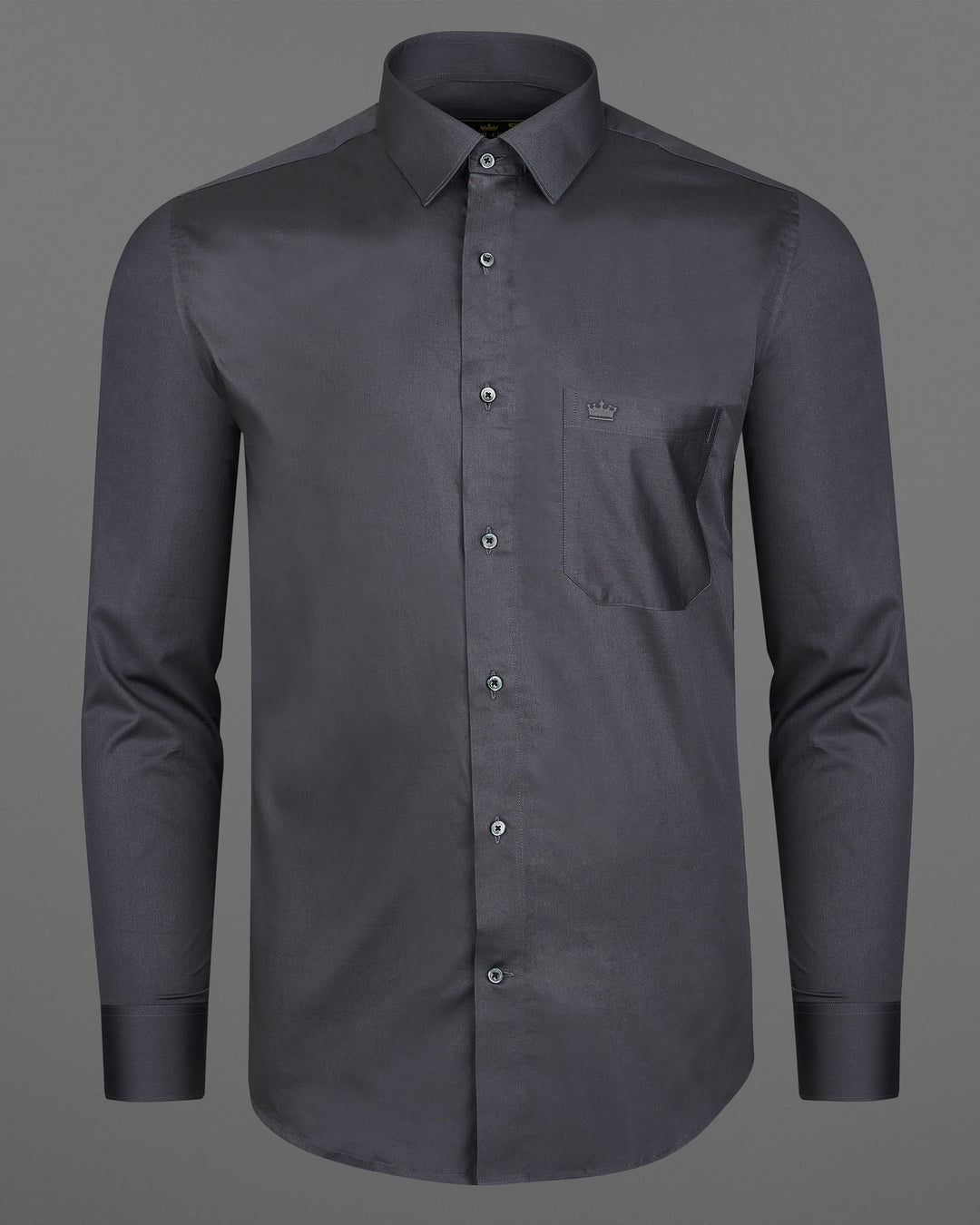 IRIDIUM GRAY SUBTLE SHEEN SUPER SOFT PREMIUM COTTON SHIRT