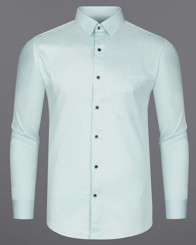 MERCURY AQUA LIGHT GREEN SUBTLE SHEEN SUPER SOFT PREMIUM COTTON SHIRT