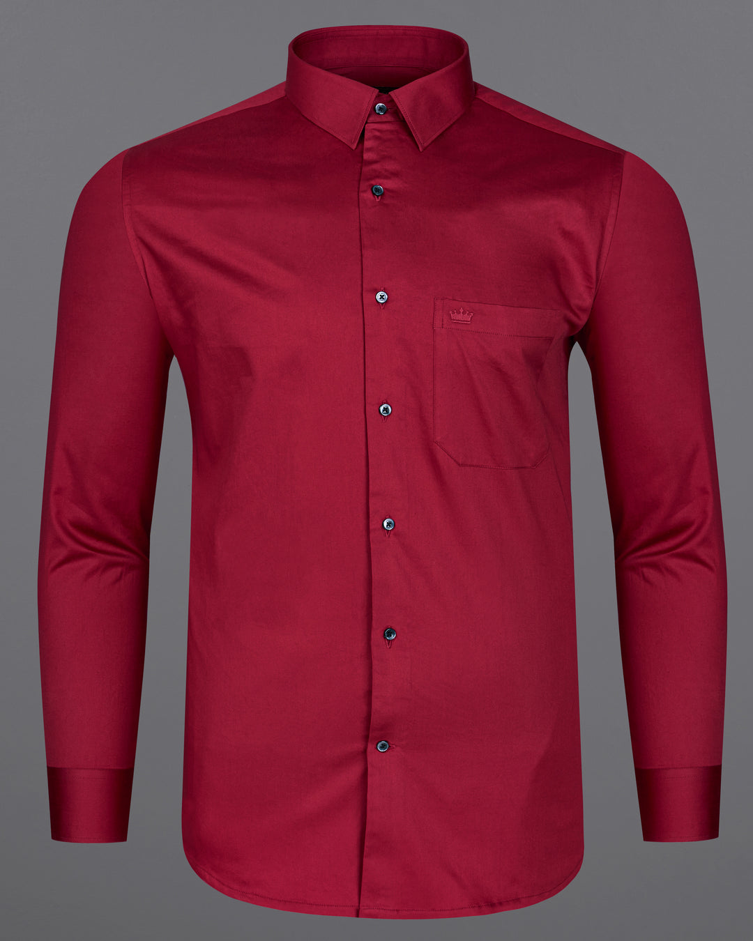 VIVID AUBURN RED SUBTLE SHEEN SUPER SOFT PREMIUM COTTON SHIRT