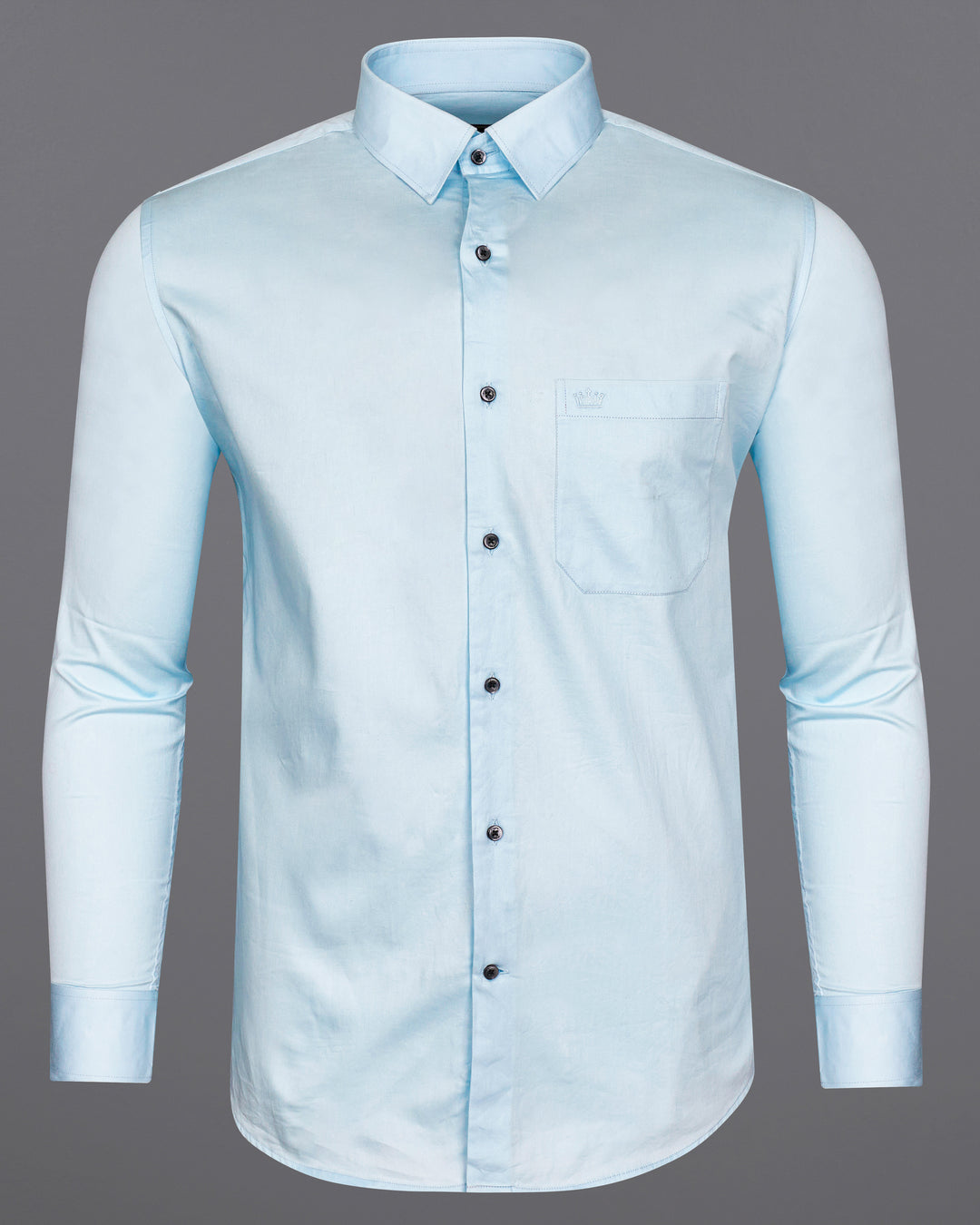 BOTTICELLI BLUE SUBTLE SHEEN SUPER SOFT PREMIUM COTTON SHIRT