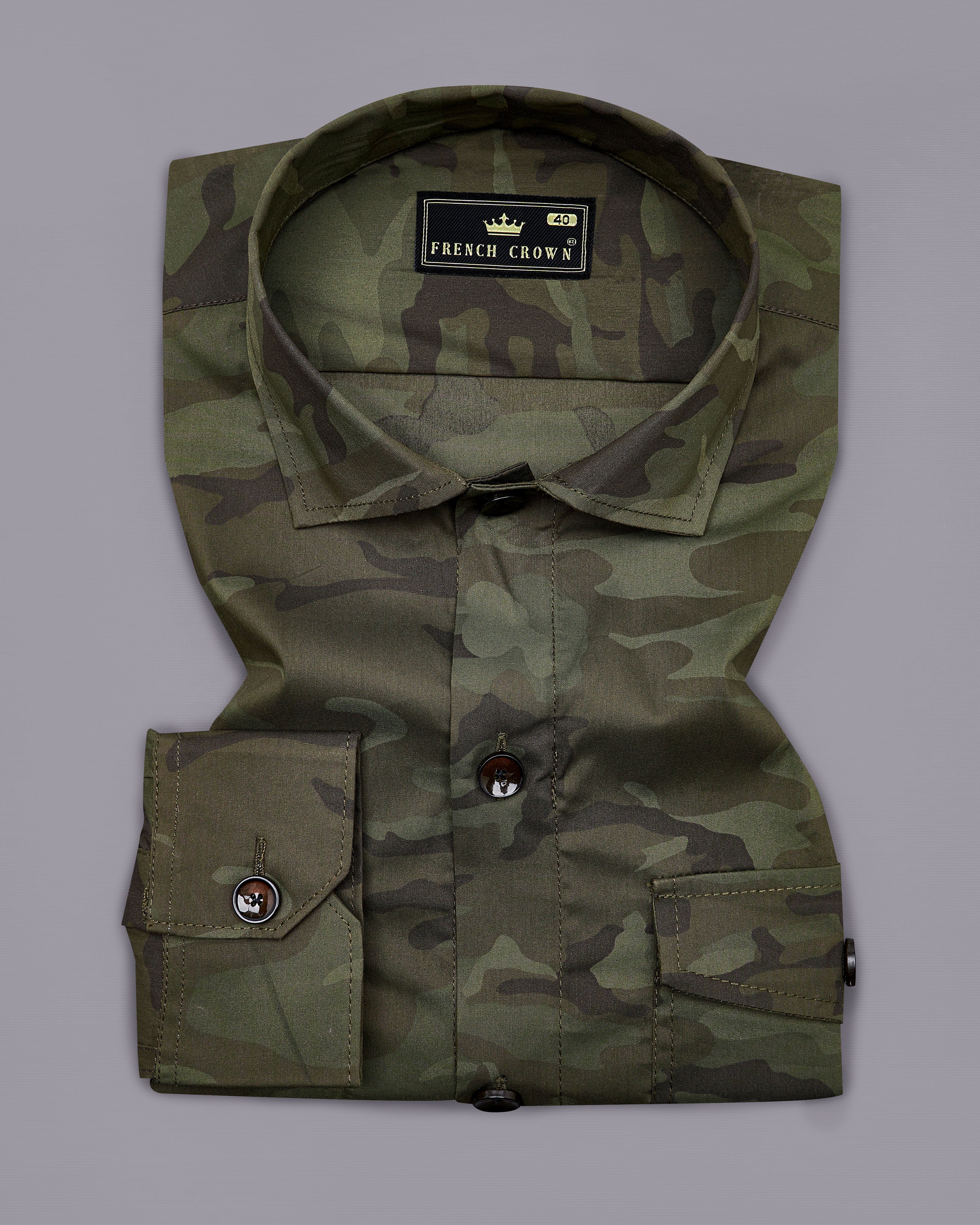 Rifle Green with Walnut Brown Camouflage Printed Royal Oxford Designer OverShirt 8900-CA-FP-P327-38, 8900-CA-FP-P327-H-38,  8900-CA-FP-P327-39,  8900-CA-FP-P327-H-39,  8900-CA-FP-P327-40,  8900-CA-FP-P327-H-40,  8900-CA-FP-P327-42,  8900-CA-FP-P327-H-42,  8900-CA-FP-P327-44,  8900-CA-FP-P327-H-44,  8900-CA-FP-P327-46,  8900-CA-FP-P327-H-46,  8900-CA-FP-P327-48,  8900-CA-FP-P327-H-48,  8900-CA-FP-P327-50,  8900-CA-FP-P327-H-50,  8900-CA-FP-P327-52,  8900-CA-FP-P327-H-52