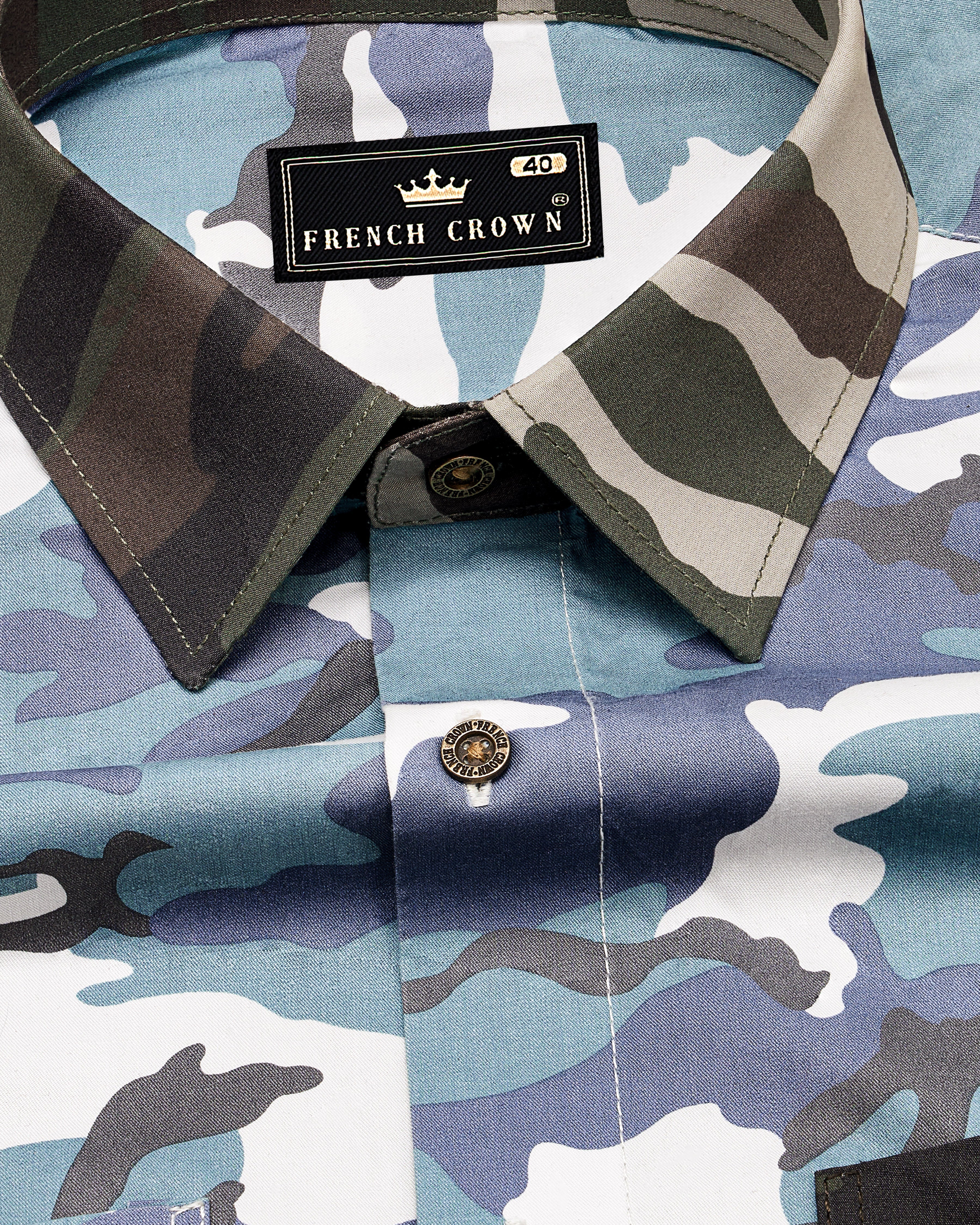 Comet Blue With Multicoloured  Camouflage Printed Royal Oxford Designer Shirt 8905-MB-P333-38, 8905-MB-P333-H-38,  8905-MB-P333-39,  8905-MB-P333-H-39,  8905-MB-P333-40,  8905-MB-P333-H-40,  8905-MB-P333-42,  8905-MB-P333-H-42,  8905-MB-P333-44,  8905-MB-P333-H-44,  8905-MB-P333-46,  8905-MB-P333-H-46,  8905-MB-P333-48,  8905-MB-P333-H-48,  8905-MB-P333-50,  8905-MB-P333-H-50,  8905-MB-P333-52,  8905-MB-P333-H-52