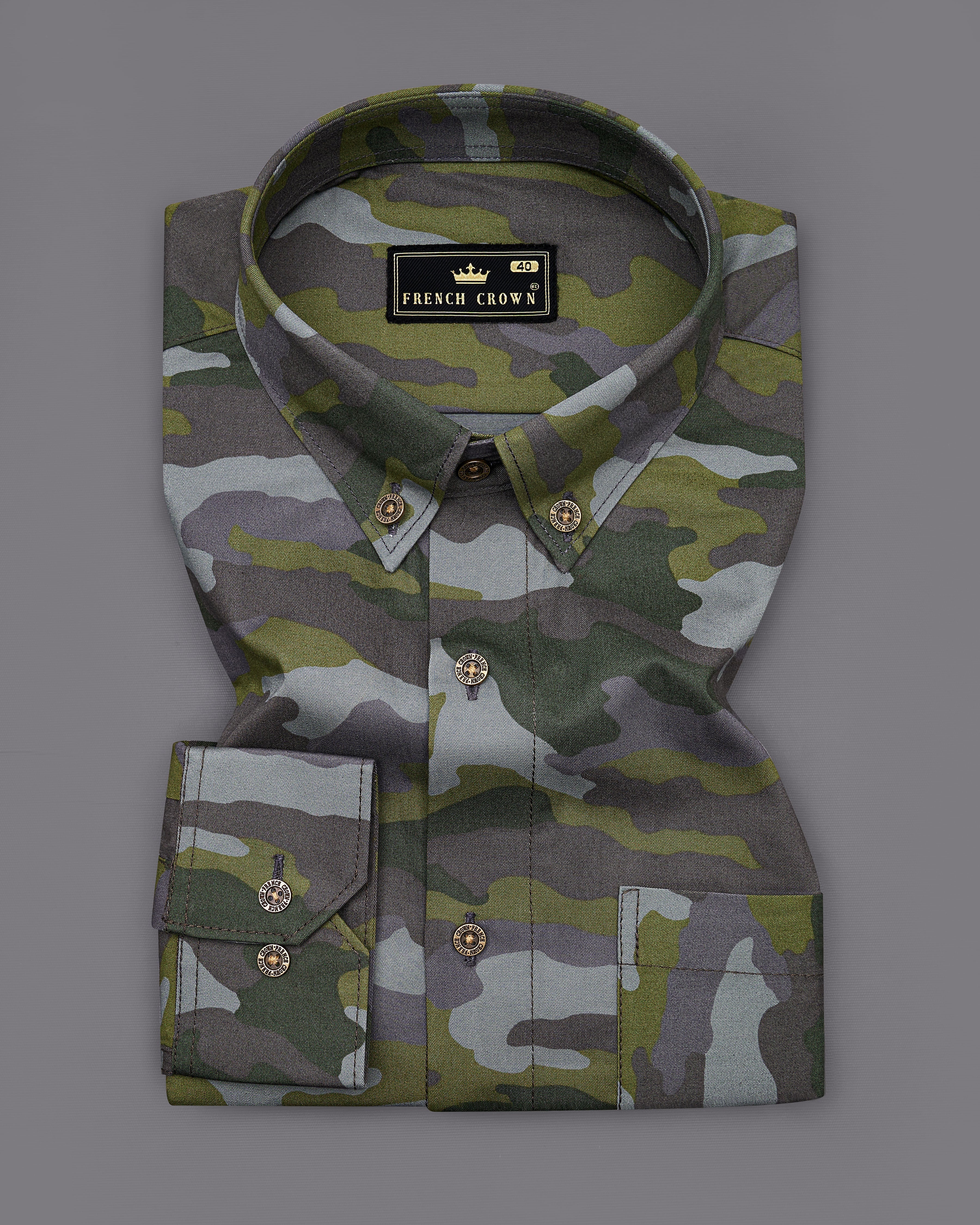 Gravel Gray with Hemlock Green Camouflage Printed Royal Oxford Shirt 8921-BD-MB-38, 8921-BD-MB-H-38,  8921-BD-MB-39,  8921-BD-MB-H-39,  8921-BD-MB-40,  8921-BD-MB-H-40,  8921-BD-MB-42,  8921-BD-MB-H-42,  8921-BD-MB-44,  8921-BD-MB-H-44,  8921-BD-MB-46,  8921-BD-MB-H-46,  8921-BD-MB-48,  8921-BD-MB-H-48,  8921-BD-MB-50,  8921-BD-MB-H-50,  8921-BD-MB-52,  8921-BD-MB-H-52