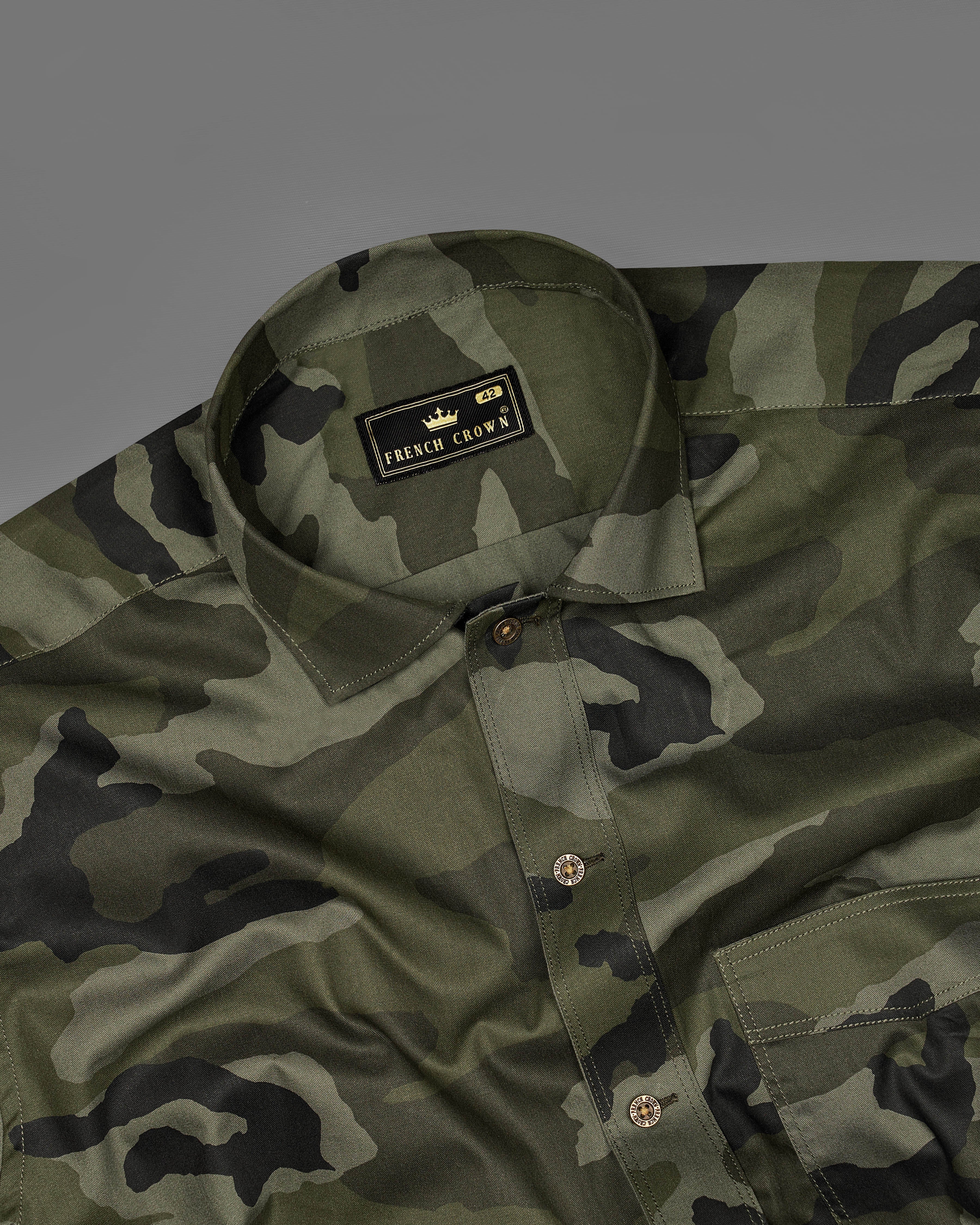 Iridium Green with Mirage Black Camouflage Printed Royal Oxford Designer OverShirt 8929-MB-P326-38, 8929-MB-P326-H-38,  8929-MB-P326-39,  8929-MB-P326-H-39,  8929-MB-P326-40,  8929-MB-P326-H-40,  8929-MB-P326-42,  8929-MB-P326-H-42,  8929-MB-P326-44,  8929-MB-P326-H-44,  8929-MB-P326-46,  8929-MB-P326-H-46,  8929-MB-P326-48,  8929-MB-P326-H-48,  8929-MB-P326-50,  8929-MB-P326-H-50,  8929-MB-P326-52,  8929-MB-P326-H-52