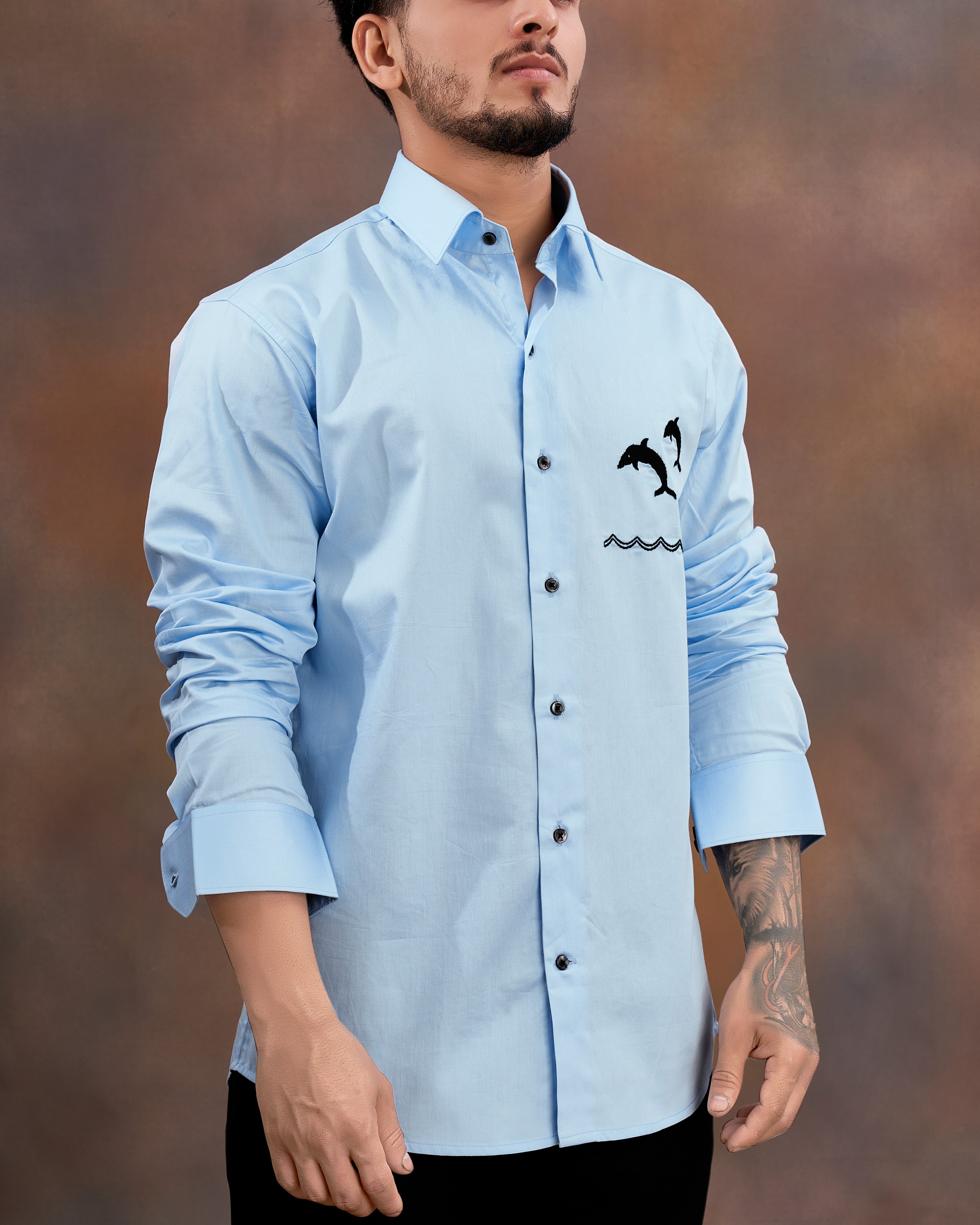 Spindle Blue Fish Embroidered Super Soft Premium Cotton Shirt 8945-BLK-E021-38, 8945-BLK-E021-H-38, 8945-BLK-E021-39, 8945-BLK-E021-H-39, 8945-BLK-E021-40, 8945-BLK-E021-H-40, 8945-BLK-E021-42, 8945-BLK-E021-H-42, 8945-BLK-E021-44, 8945-BLK-E021-H-44, 8945-BLK-E021-46, 8945-BLK-E021-H-46, 8945-BLK-E021-48, 8945-BLK-E021-H-48, 8945-BLK-E021-50, 8945-BLK-E021-H-50, 8945-BLK-E021-52, 8945-BLK-E021-H-52