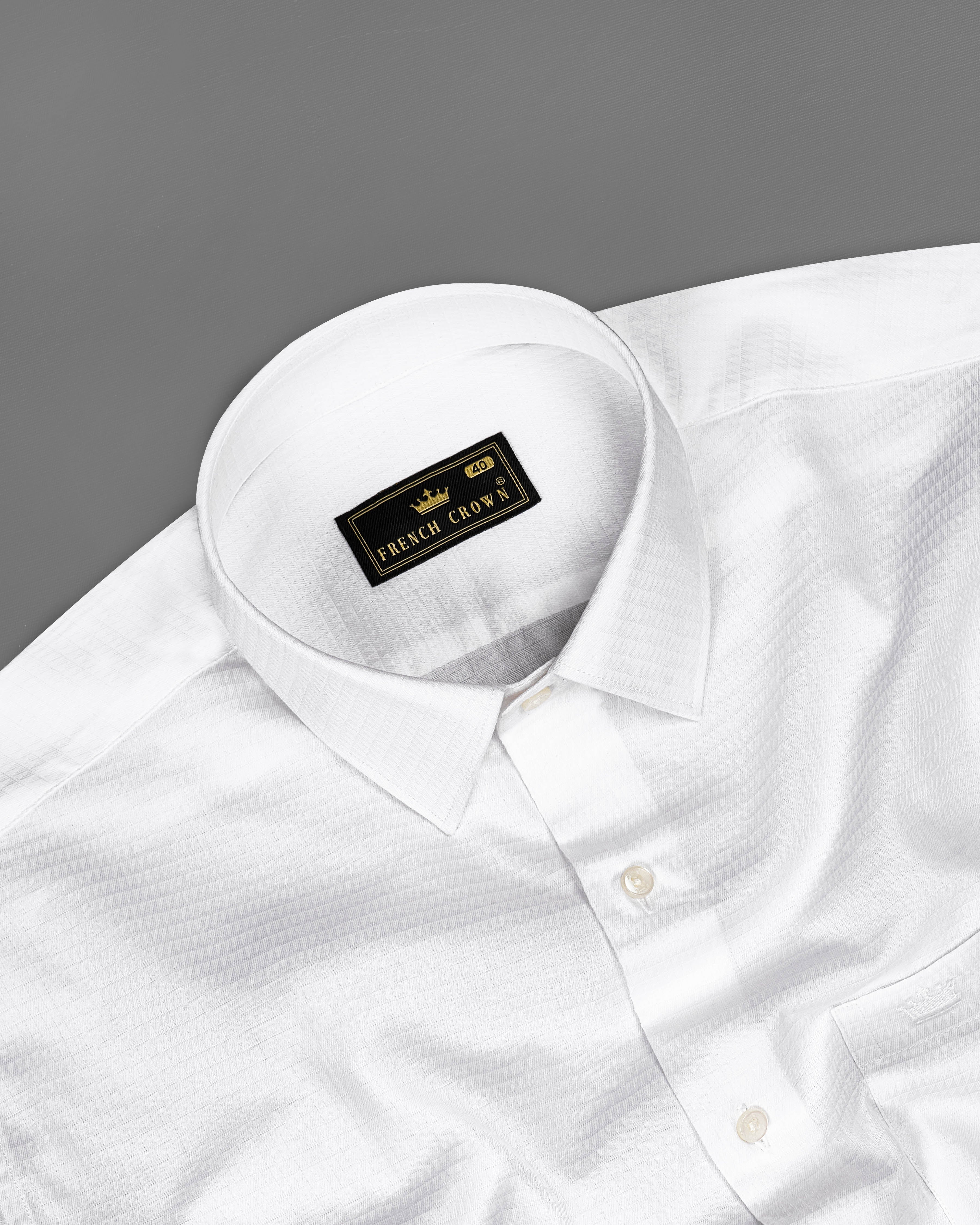 Bright White Dobby Textured Premium Giza Cotton Shirt 8964-38, 8964-H-38, 8964-39, 8964-H-39, 8964-40, 8964-H-40, 8964-42, 8964-H-42, 8964-44, 8964-H-44, 8964-46, 8964-H-46, 8964-48, 8964-H-48, 8964-50, 8964-H-50, 8964-52, 8964-H-52