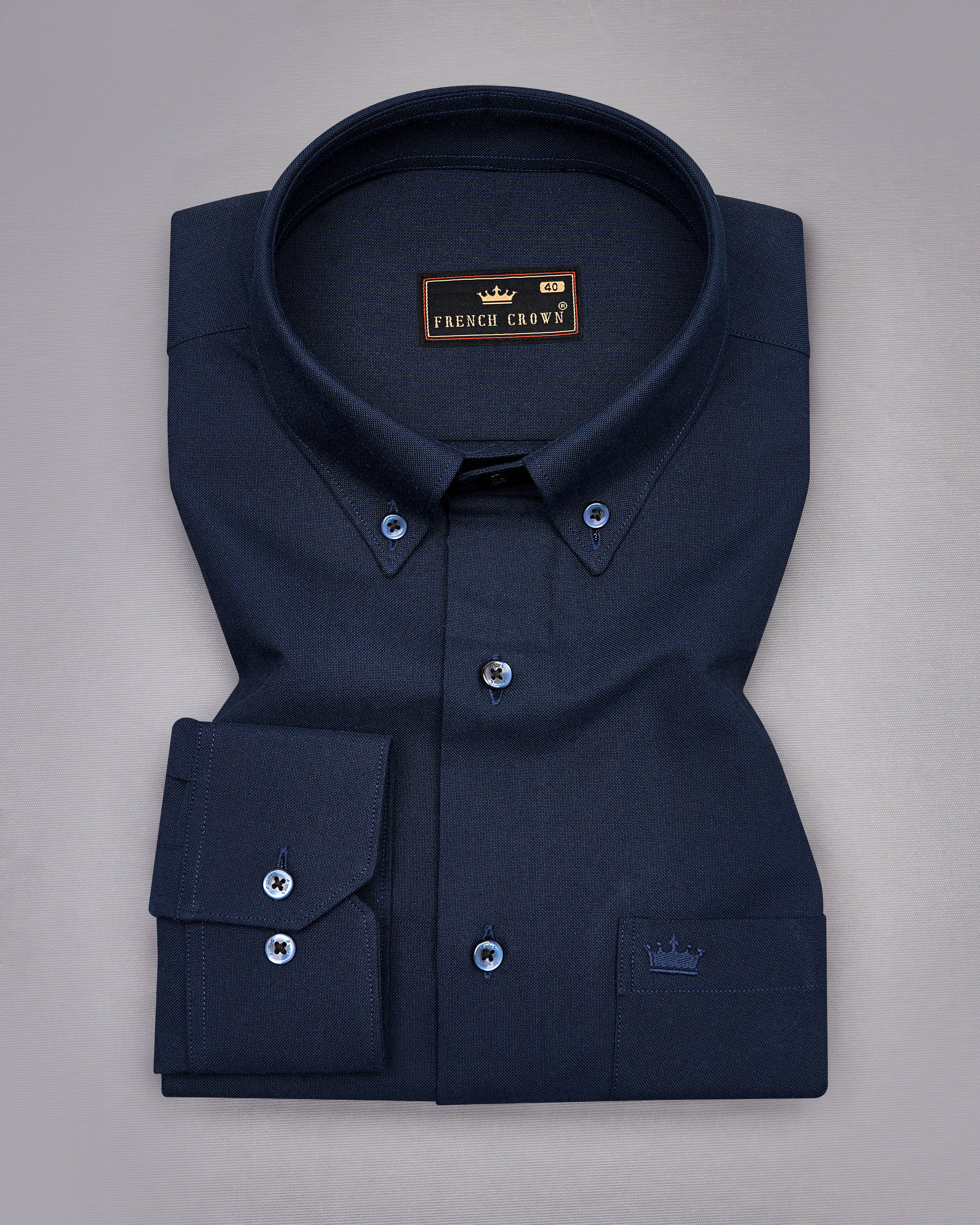 Mirage Navy Blue Royal Oxford Shirt