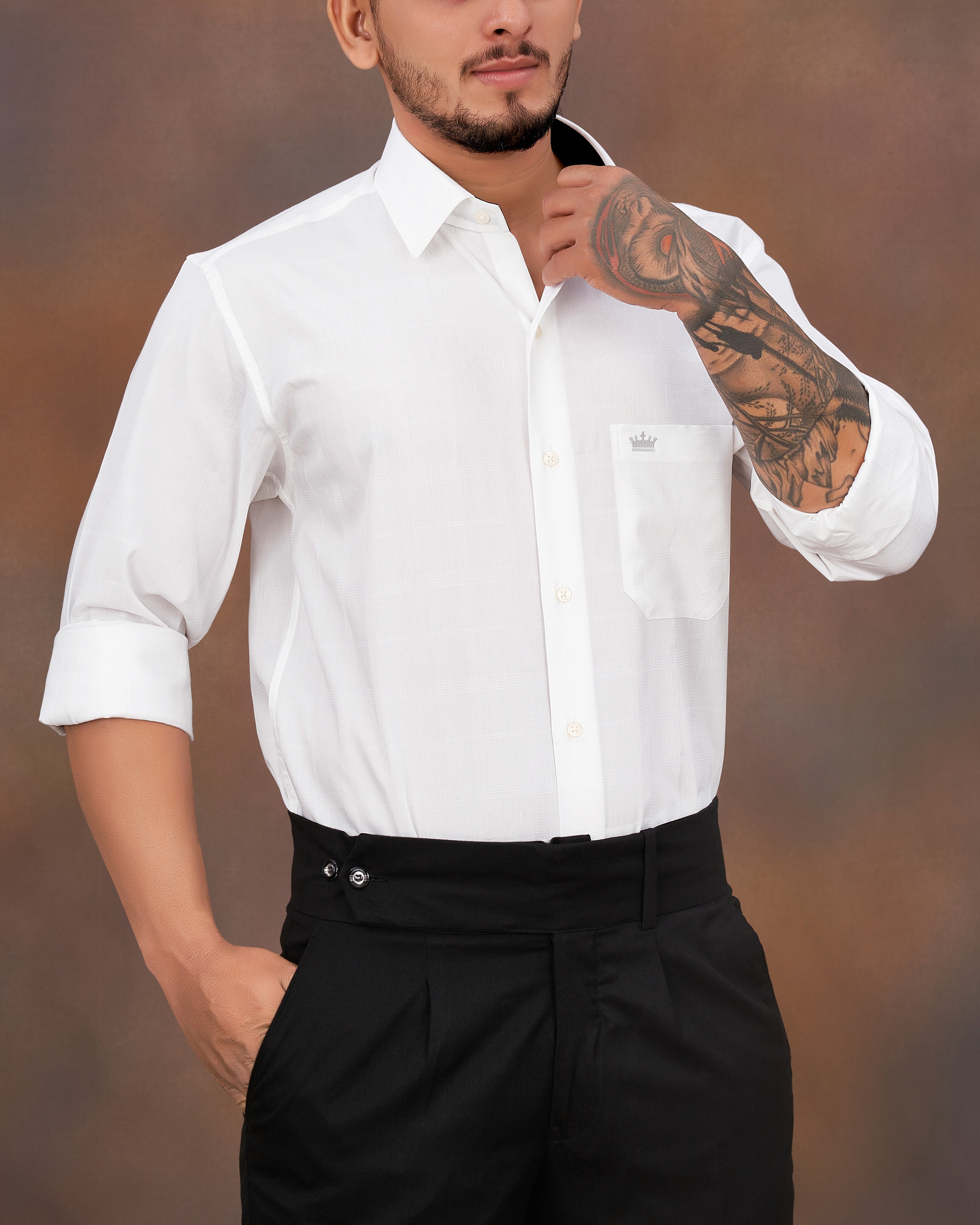 Bright White Dobby Textured Premium Giza Cotton Shirt 8987-CP-38, 8987-CP-H-38, 8987-CP-39, 8987-CP-H-39, 8987-CP-40, 8987-CP-H-40, 8987-CP-42, 8987-CP-H-42, 8987-CP-44, 8987-CP-H-44, 8987-CP-46, 8987-CP-H-46, 8987-CP-48, 8987-CP-H-48, 8987-CP-50, 8987-CP-H-50, 8987-CP-52, 8987-CP-H-52