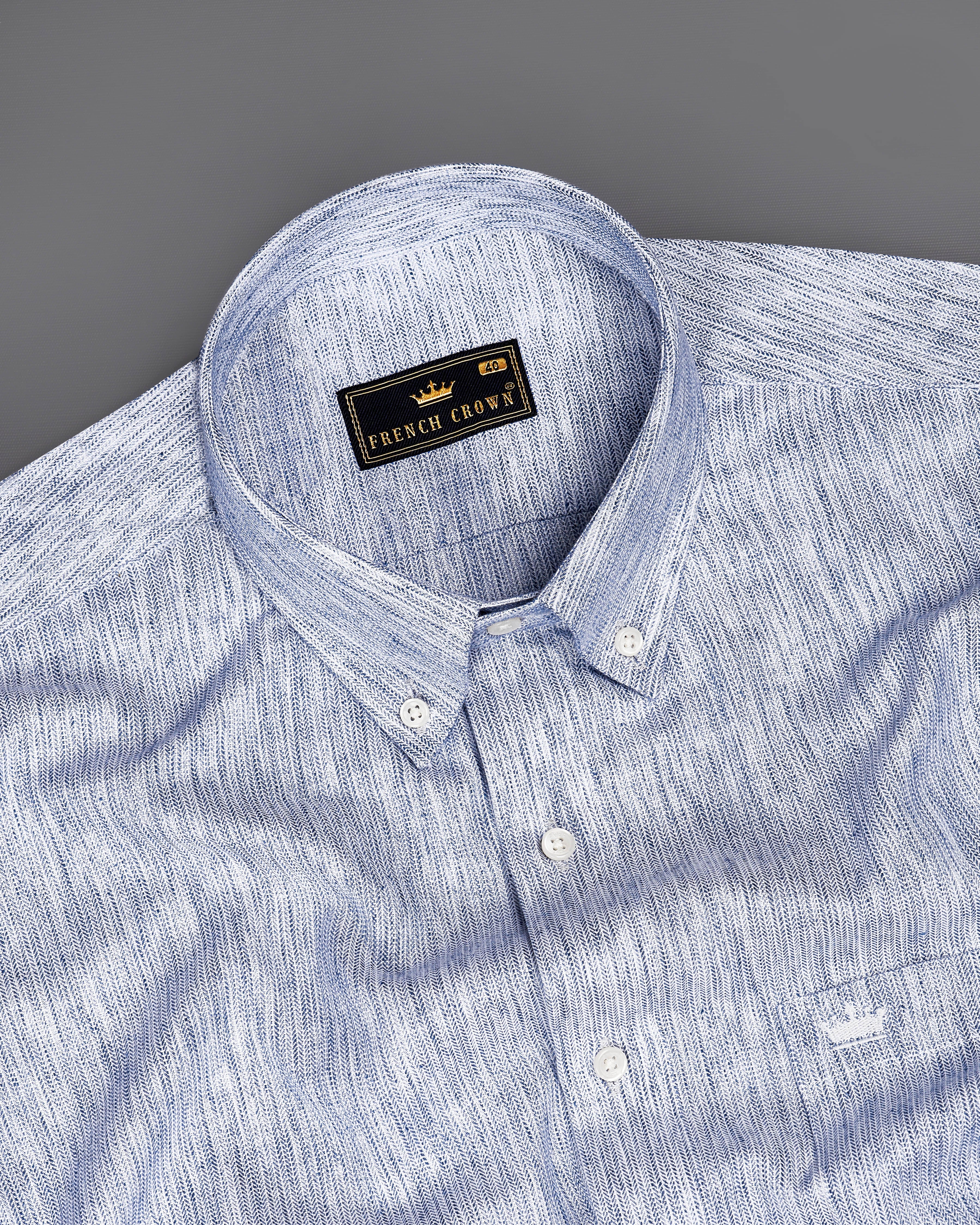 Casper Gray Herringbone Premium Cotton Shirt