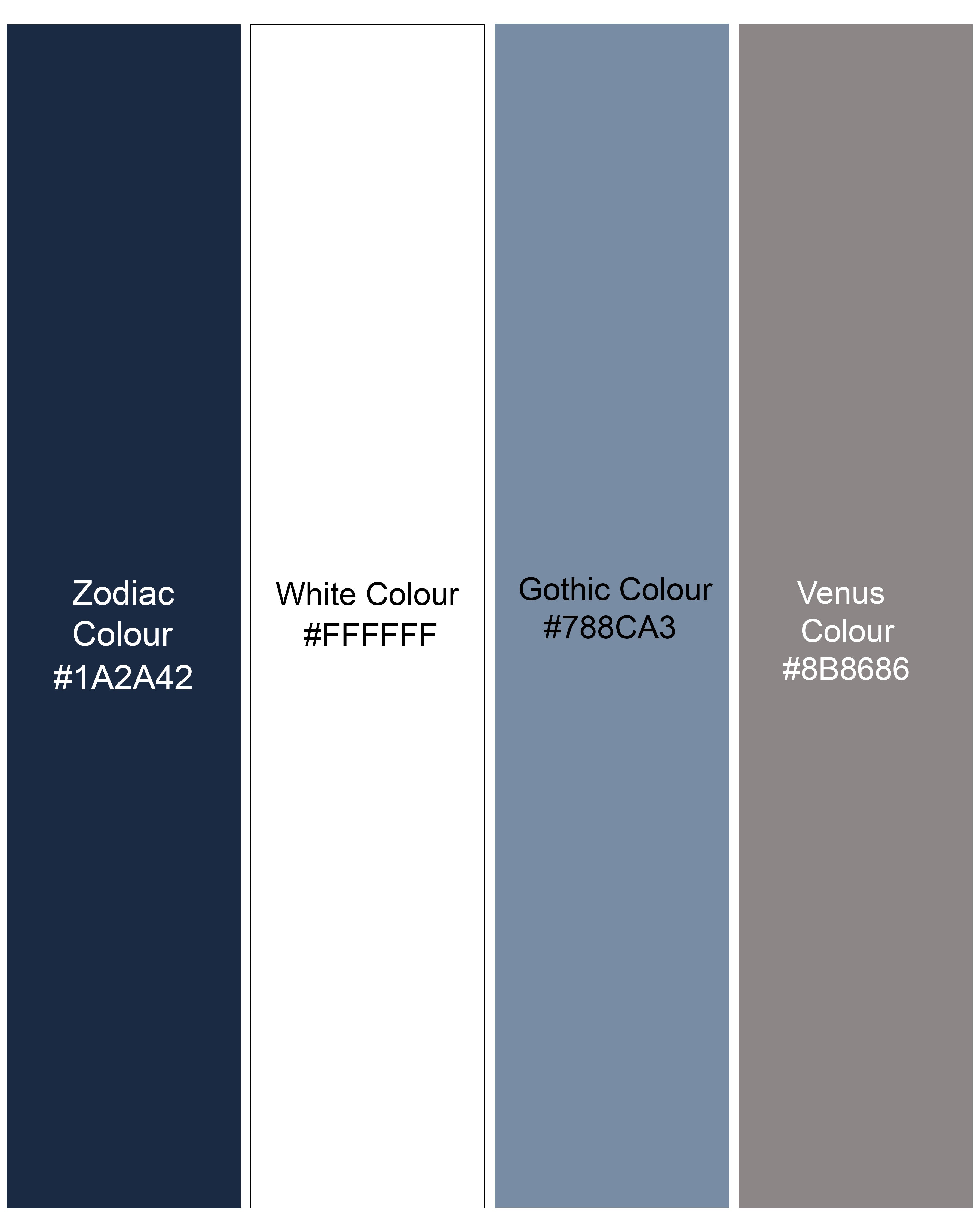 Zodiac Blue with White Chambray Bohemian Textured Shirt