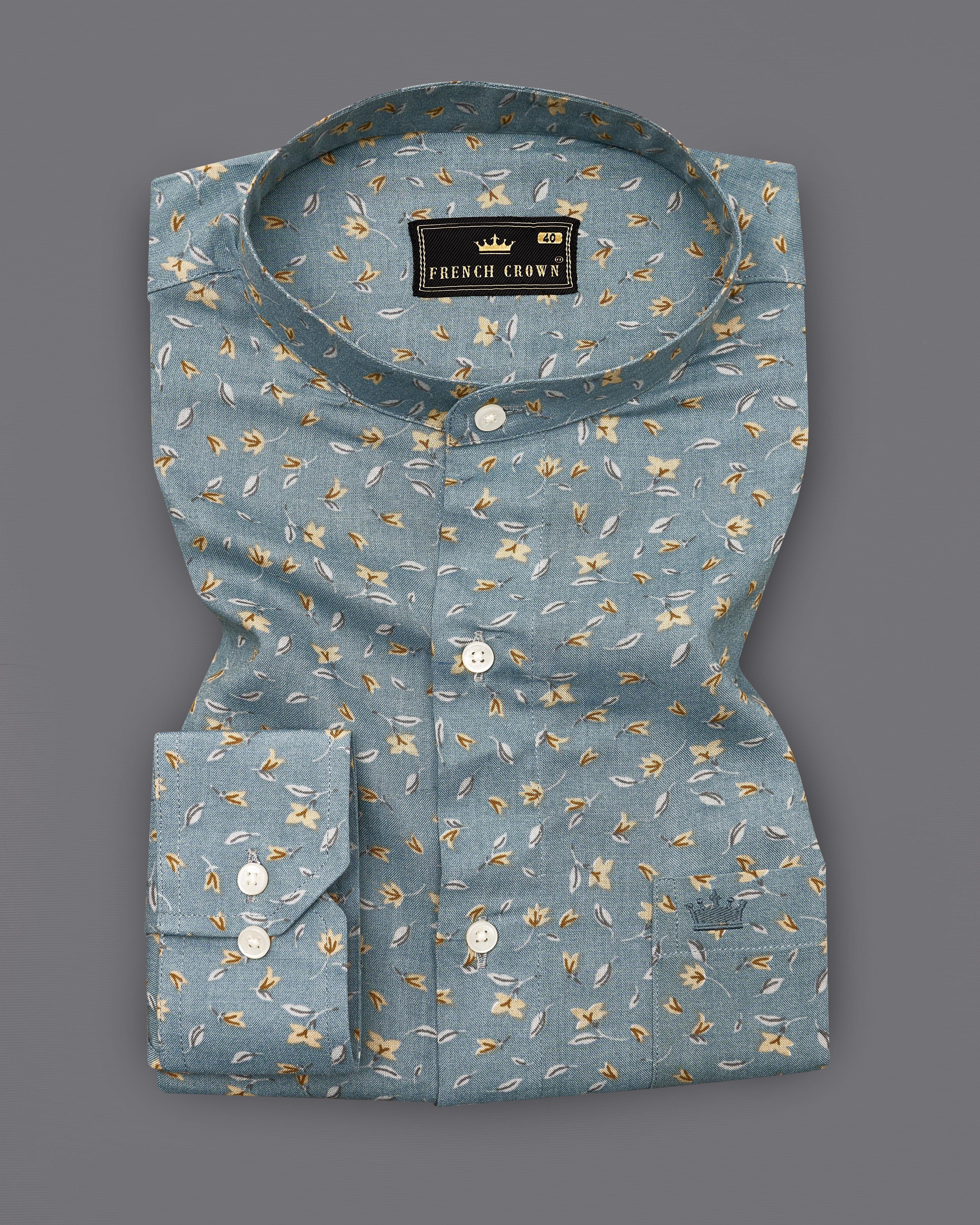 Cascade Green Ditsy Printed Premium Tencel Shirt