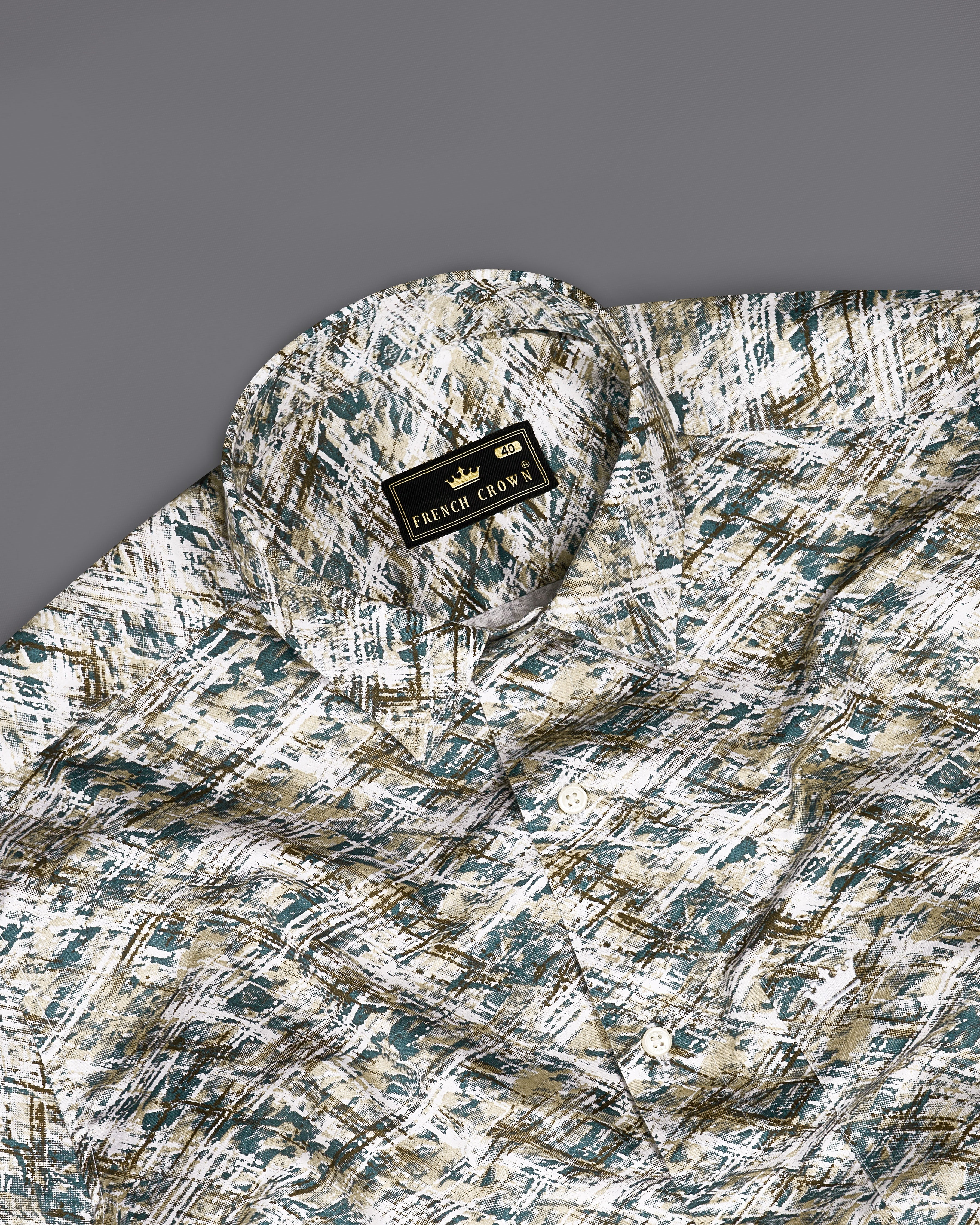 Rodeo Dust Brown and White Multicolour Marble Printed Super Soft Premium Cotton Shirt