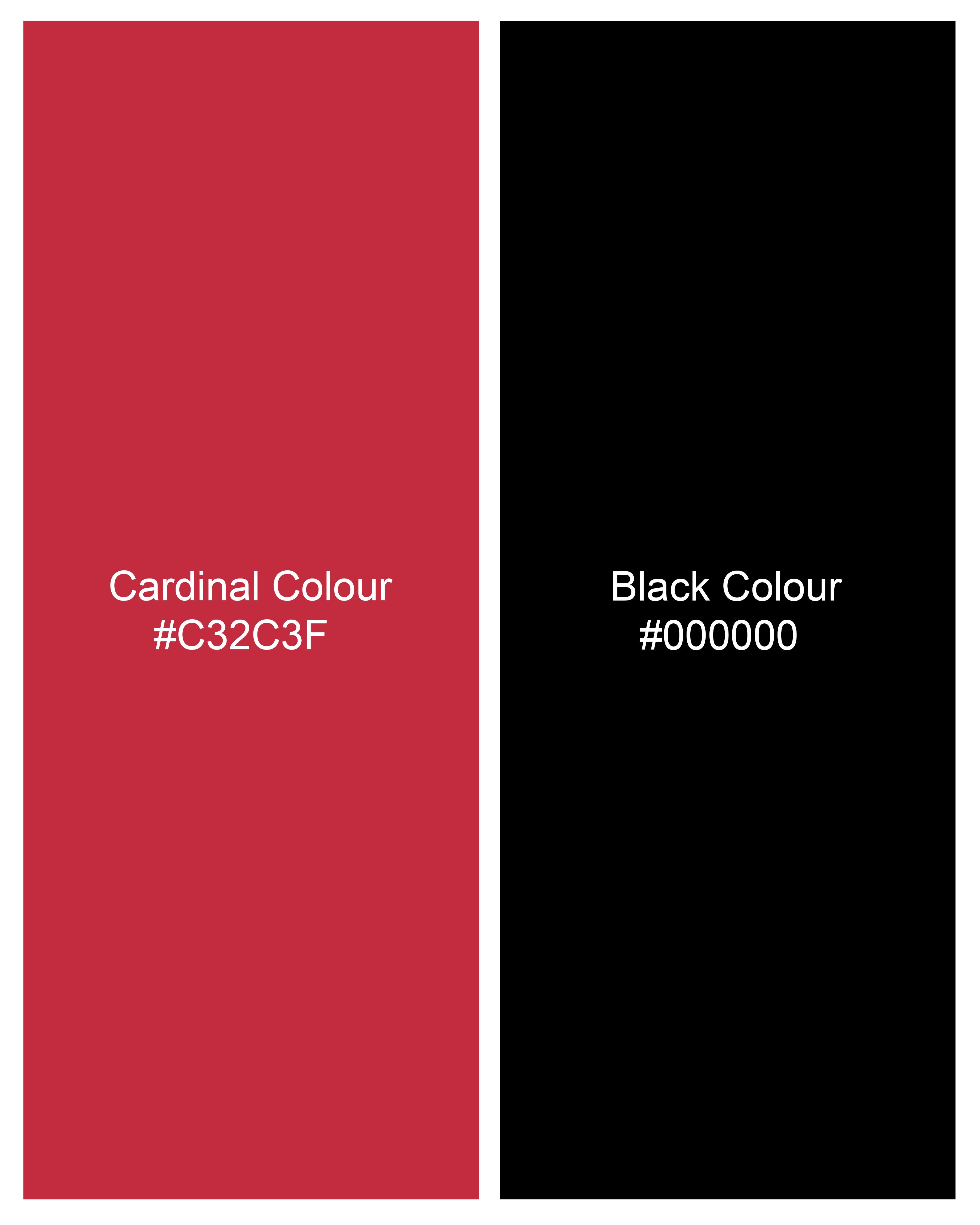 Cardinal Red with Black Polka Dotted Premium Tencel Kurta Shirt