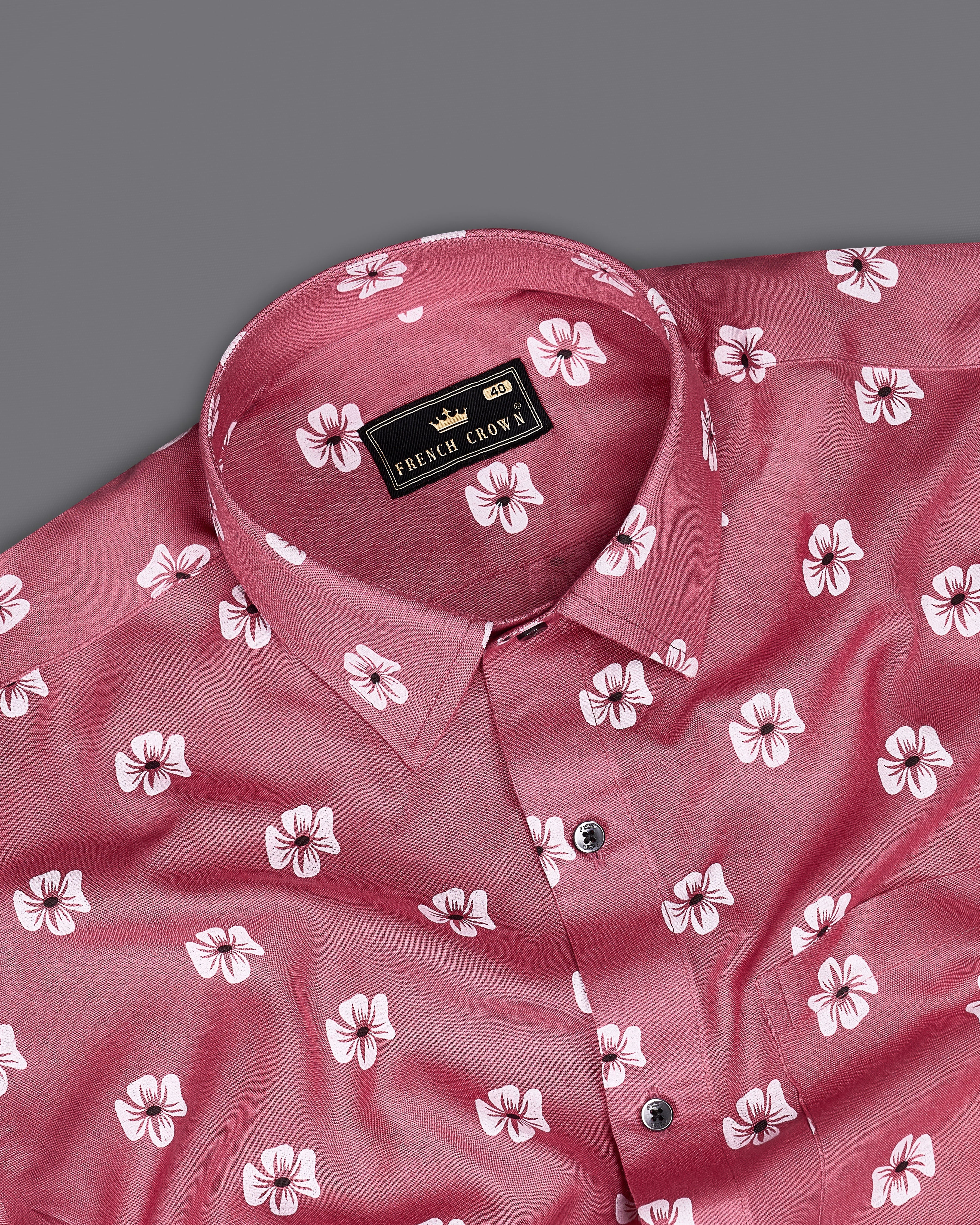 Contessa Pink Floral Printed Premium Tencel Shirt 9052-BLK-38, 9052-BLK-H-38, 9052-BLK-39, 9052-BLK-H-39, 9052-BLK-40, 9052-BLK-H-40, 9052-BLK-42, 9052-BLK-H-42, 9052-BLK-44, 9052-BLK-H-44, 9052-BLK-46, 9052-BLK-H-46, 9052-BLK-48, 9052-BLK-H-48, 9052-BLK-50, 9052-BLK-H-50, 9052-BLK-52, 9052-BLK-H-52