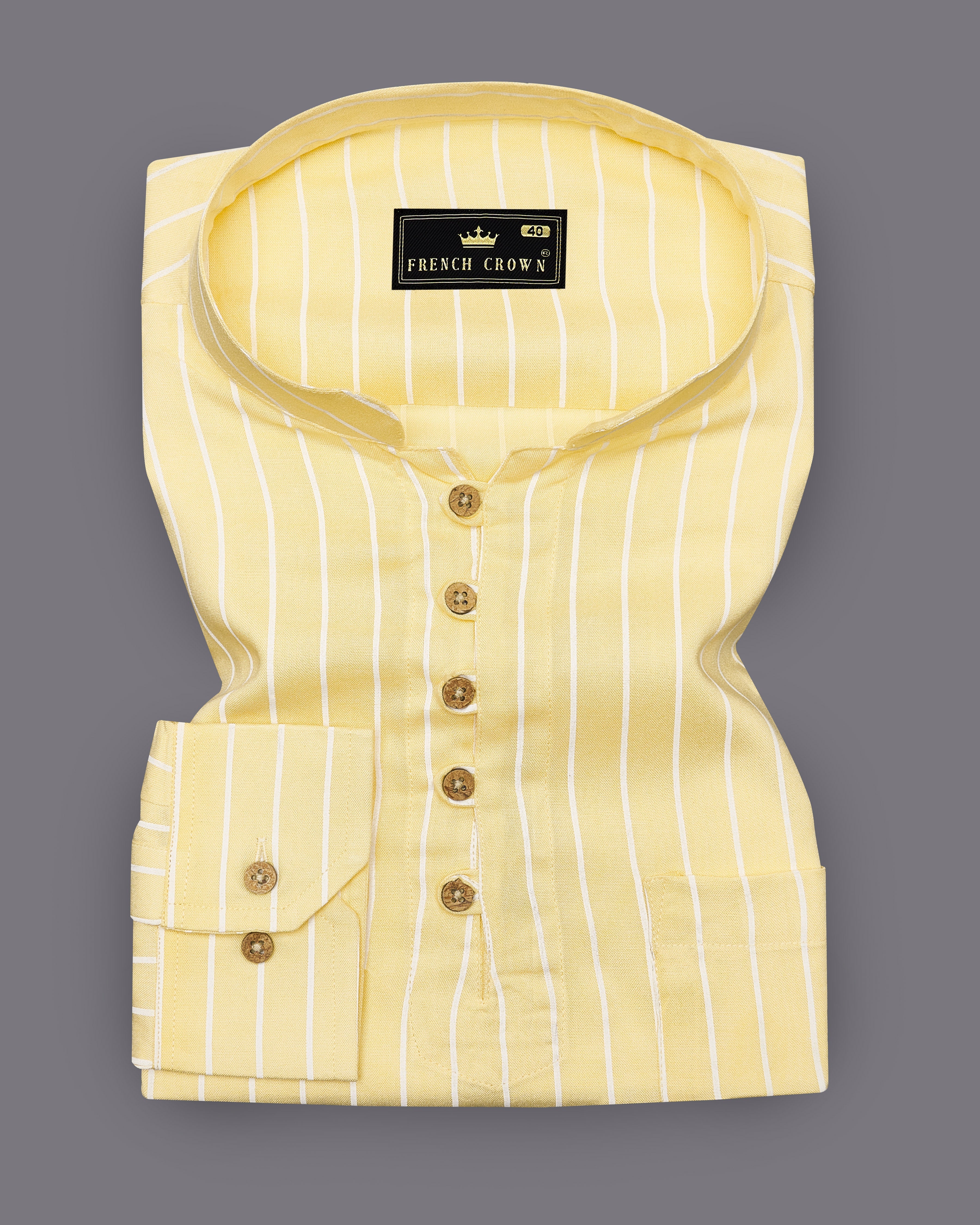 Hampton Yellow and White Striped Premium Cotton Kurta Shirt 9072-KS-38, 9072-KS-H-38, 9072-KS-39, 9072-KS-H-39, 9072-KS-40, 9072-KS-H-40, 9072-KS-42, 9072-KS-H-42, 9072-KS-44, 9072-KS-H-44, 9072-KS-46, 9072-KS-H-46, 9072-KS-48, 9072-KS-H-48, 9072-KS-50, 9072-KS-H-50, 9072-KS-52, 9072-KS-H-52