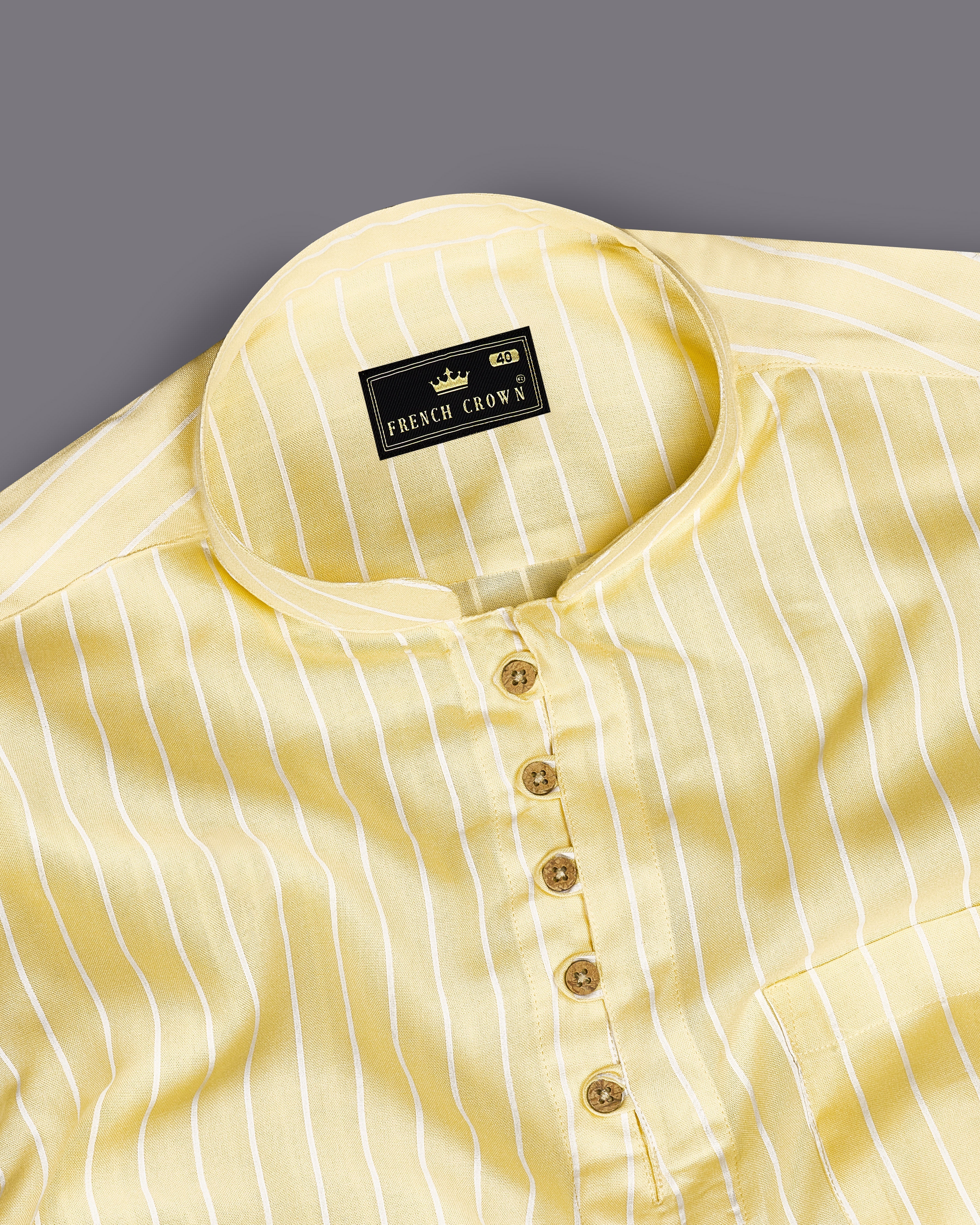 Hampton Yellow and White Striped Premium Cotton Kurta Shirt 9072-KS-38, 9072-KS-H-38, 9072-KS-39, 9072-KS-H-39, 9072-KS-40, 9072-KS-H-40, 9072-KS-42, 9072-KS-H-42, 9072-KS-44, 9072-KS-H-44, 9072-KS-46, 9072-KS-H-46, 9072-KS-48, 9072-KS-H-48, 9072-KS-50, 9072-KS-H-50, 9072-KS-52, 9072-KS-H-52