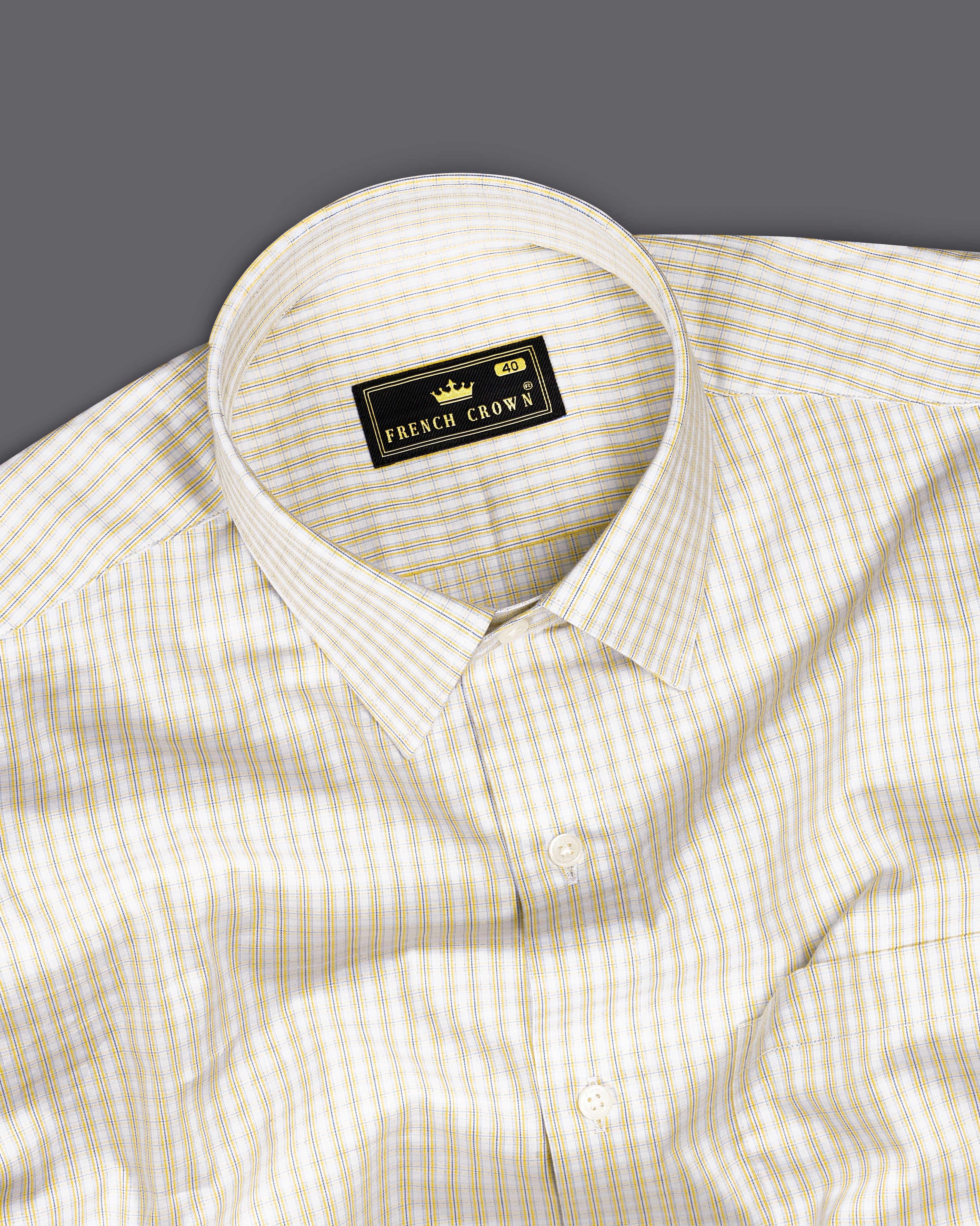 Salomine Cream and White Checkered Premium Cotton Shirt 9111-38,9111-H-38,9111-39,9111-H-39,9111-40,9111-H-40,9111-42,9111-H-42,9111-44,9111-H-44,9111-46,9111-H-46,9111-48,9111-H-48,9111-50,9111-H-50,9111-52,9111-H-52