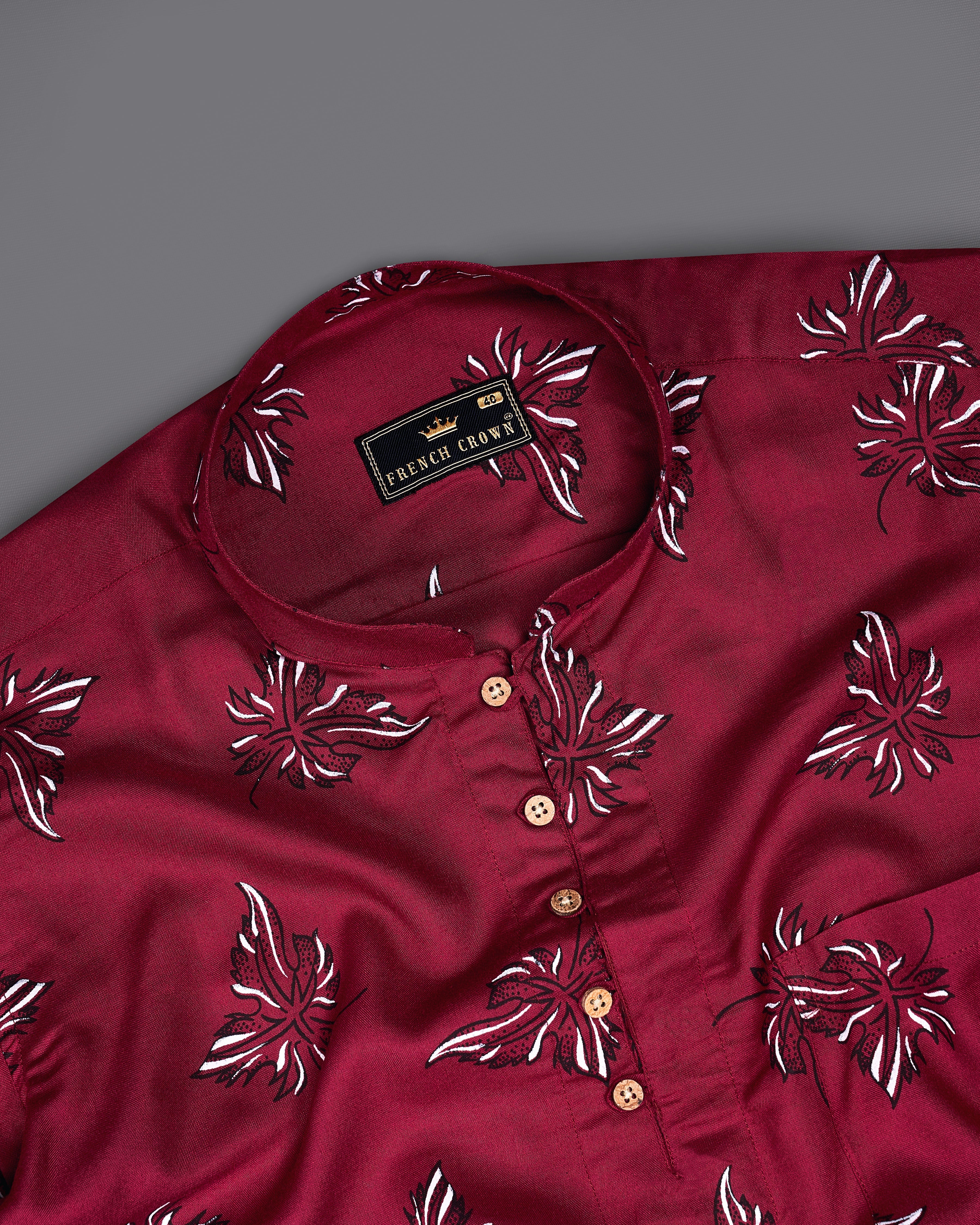 Tyrian Maroon Floral Printed Premium Tencel Kurta Shirt 9118-KS-38,9118-KS-H-38,9118-KS-39,9118-KS-H-39,9118-KS-40,9118-KS-H-40,9118-KS-42,9118-KS-H-42,9118-KS-44,9118-KS-H-44,9118-KS-46,9118-KS-H-46,9118-KS-48,9118-KS-H-48,9118-KS-50,9118-KS-H-50,9118-KS-52,9118-KS-H-52