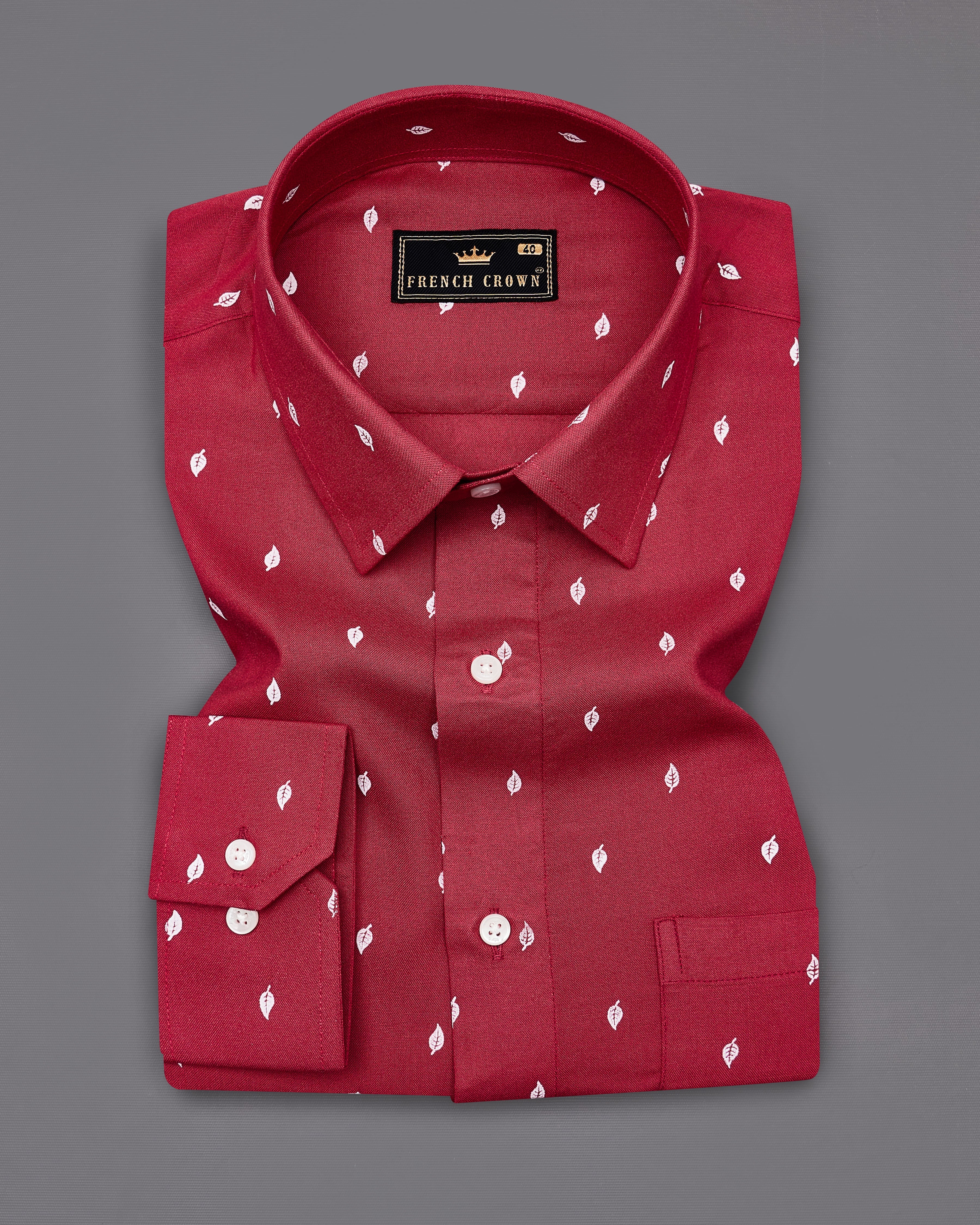 Burgundy Leaves Textured Premium Tencel Shirt 9125-38,9125-H-38,9125-39,9125-H-39,9125-40,9125-H-40,9125-42,9125-H-42,9125-44,9125-H-44,9125-46,9125-H-46,9125-48,9125-H-48,9125-50,9125-H-50,9125-52,9125-H-52