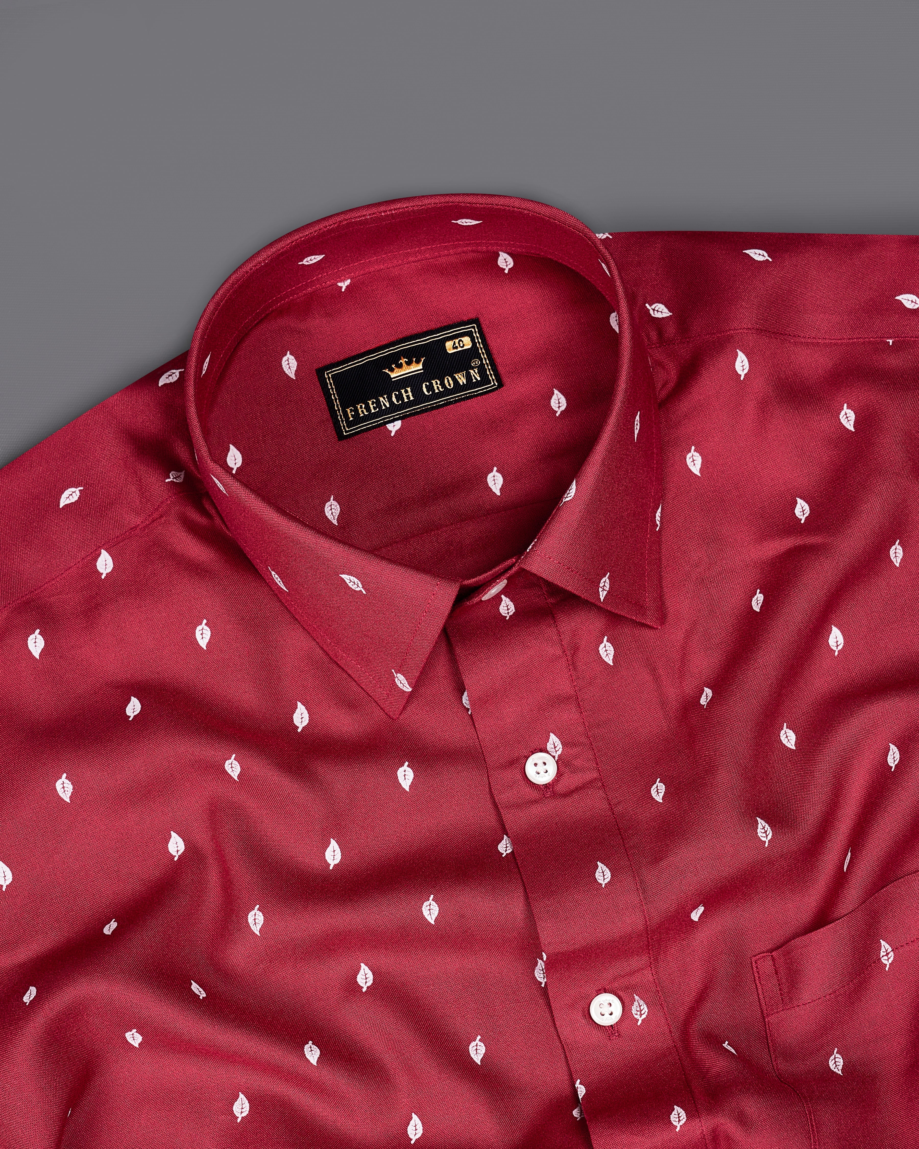 Burgundy Leaves Textured Premium Tencel Shirt 9125-38,9125-H-38,9125-39,9125-H-39,9125-40,9125-H-40,9125-42,9125-H-42,9125-44,9125-H-44,9125-46,9125-H-46,9125-48,9125-H-48,9125-50,9125-H-50,9125-52,9125-H-52