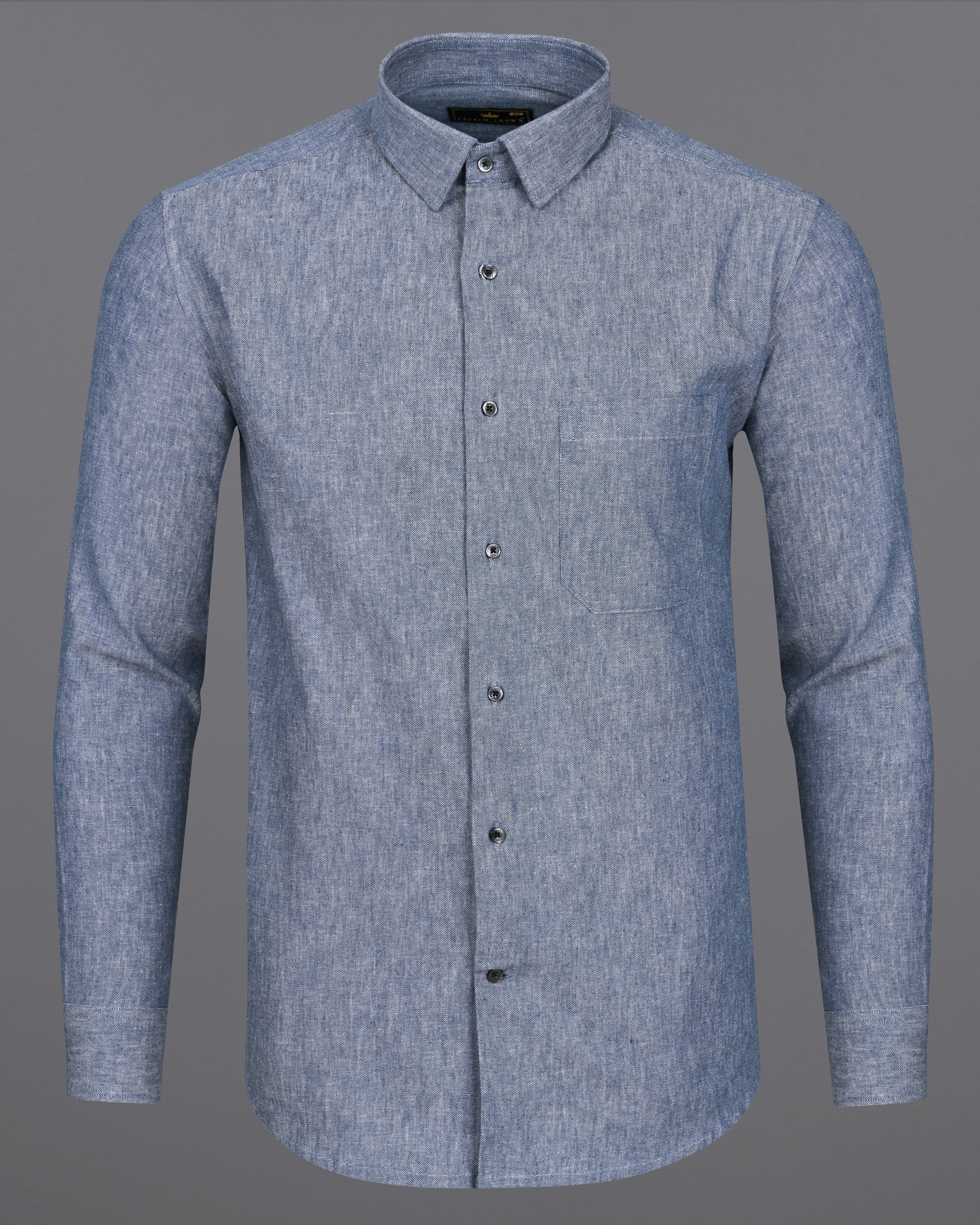 Cadet Gray Formal/Casual Textured Premium Linen Shirt For Men Cadet Gray Formal/Casual Textured Premium Linen Shirt For Men