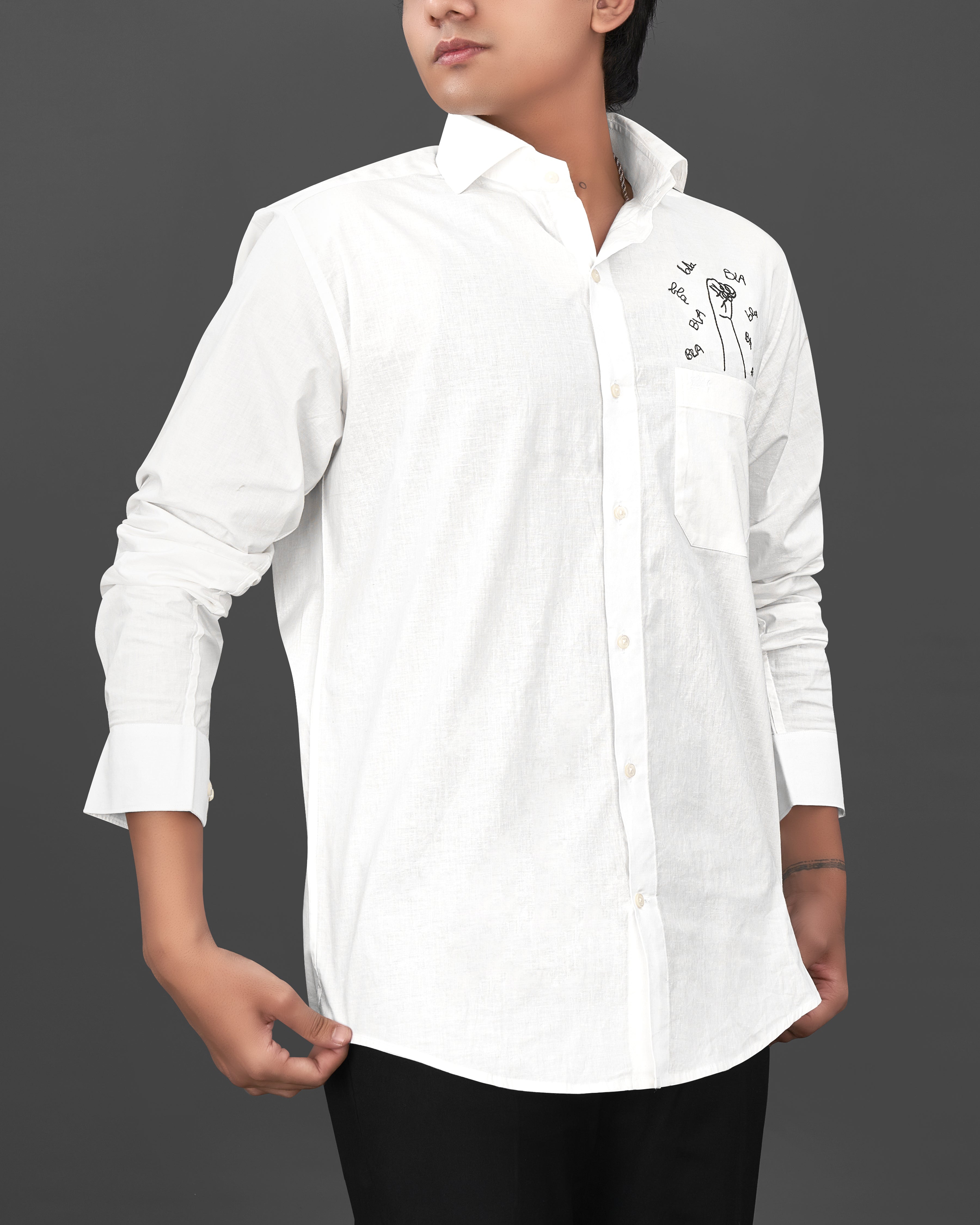 Bright White Embroidered Premium Cotton Designer Shirt 6363-CA-E036-38, 6363-CA-E036-H-38, 6363-CA-E036-39, 6363-CA-E036-H-39, 6363-CA-E036-40, 6363-CA-E036-H-40, 6363-CA-E036-42, 6363-CA-E036-H-42, 6363-CA-E036-44, 6363-CA-E036-H-44, 6363-CA-E036-46, 6363-CA-E036-H-46, 6363-CA-E036-48, 6363-CA-E036-H-48, 6363-CA-E036-50, 6363-CA-E036-H-50, 6363-CA-E036-52, 6363-CA-E036-H-52