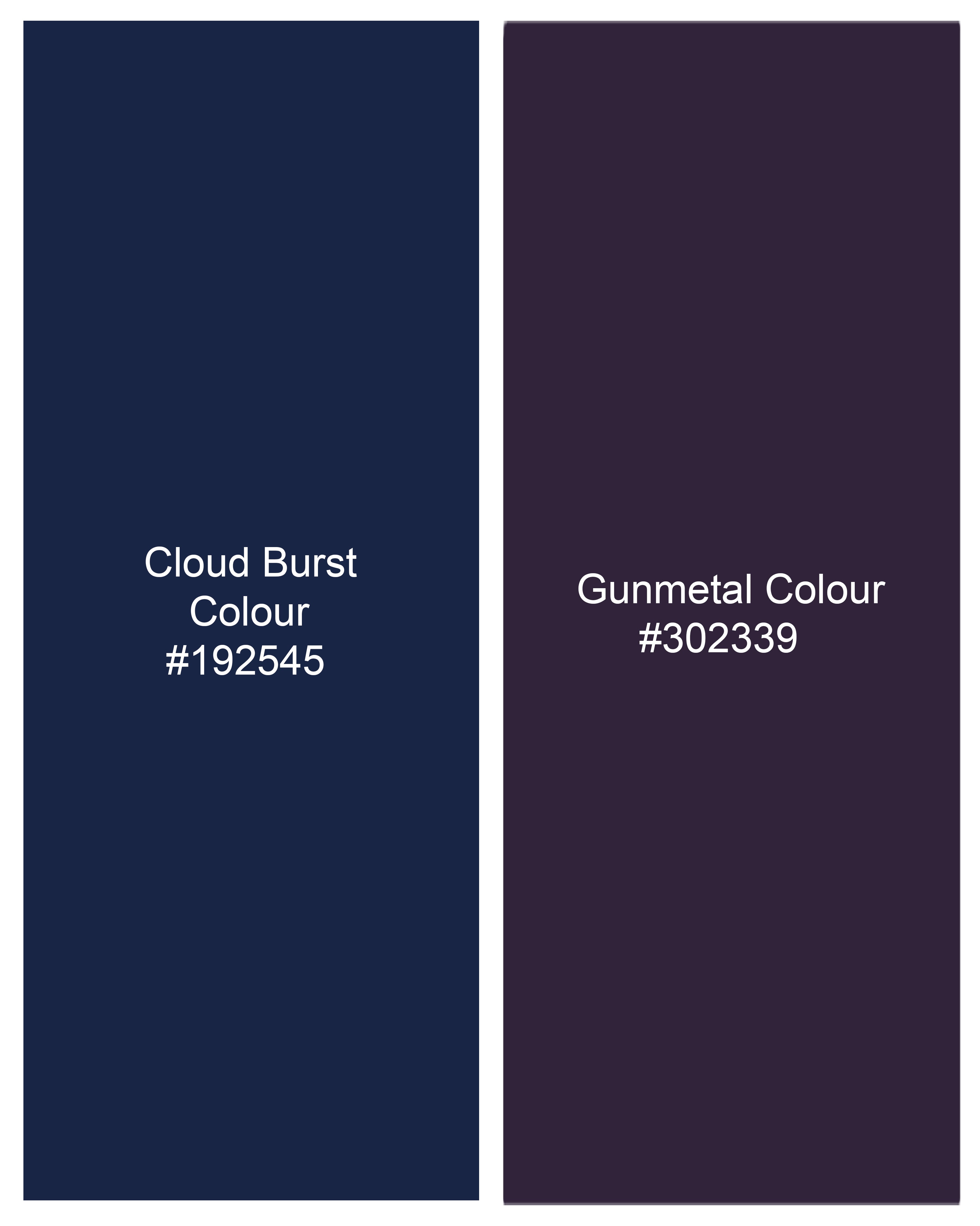 Cloud Burst Blue with Gunmetal Purple Checkered Premium Cotton Shirt 9215-38,9215-H-38,9215-39,9215-H-39,9215-40,9215-H-40,9215-42,9215-H-42,9215-44,9215-H-44,9215-46,9215-H-46,9215-48,9215-H-48,9215-50,9215-H-50,9215-52,9215-H-52