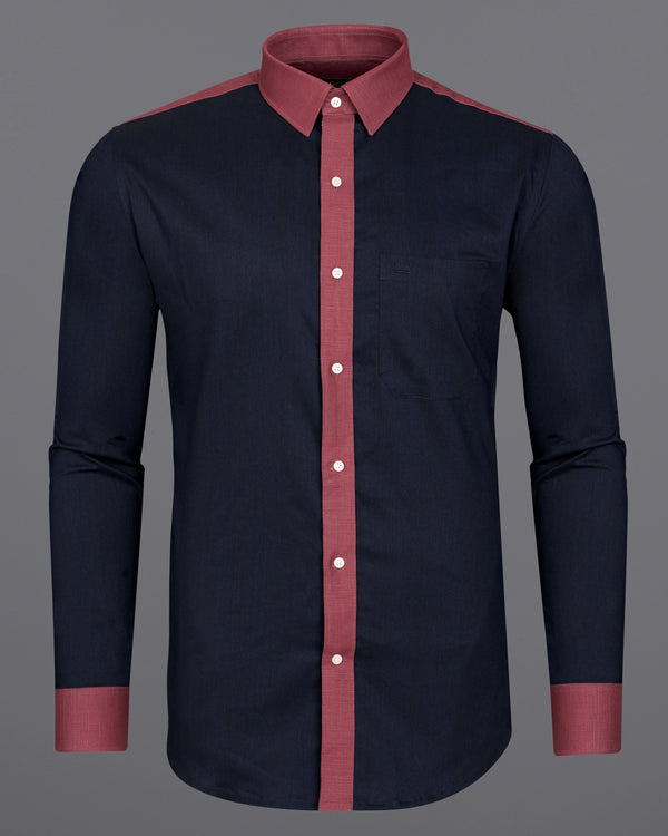 Firefly Navy Blue with Pink Patchwork Twill Premium Cotton Designer Shirt 9220-P207-38,9220-P207-H-38,9220-P207-39,9220-P207-H-39,9220-P207-40,9220-P207-H-40,9220-P207-42,9220-P207-H-42,9220-P207-44,9220-P207-H-44,9220-P207-46,9220-P207-H-46,9220-P207-48,9220-P207-H-48,9220-P207-50,9220-P207-H-50,9220-P207-52,9220-P207-H-52