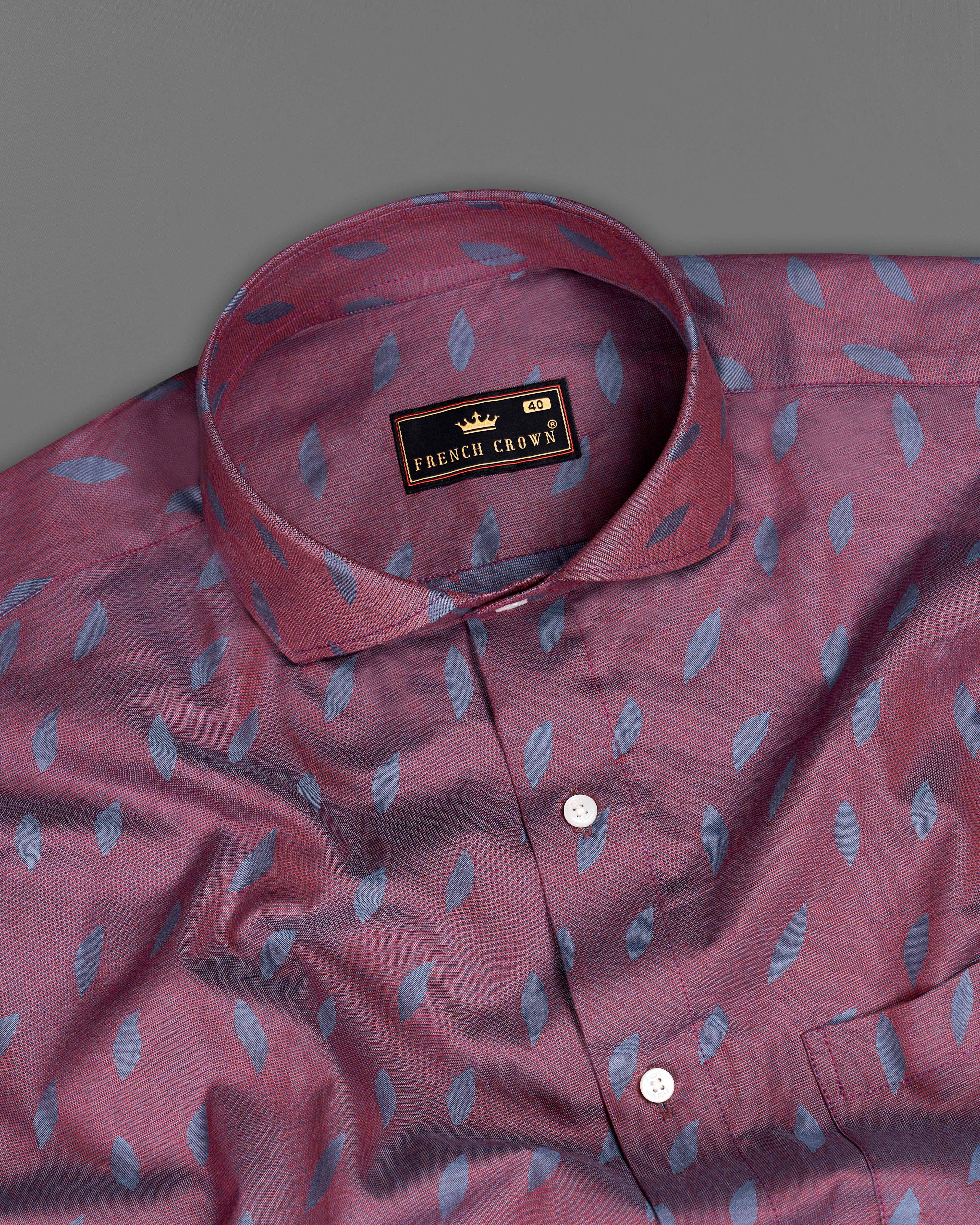 Cosmic Maroon with Waikawa Gray Jacquard Textured Premium Giza Cotton Shirt 9225-CA-38,9225-CA-H-38,9225-CA-39,9225-CA-H-39,9225-CA-40,9225-CA-H-40,9225-CA-42,9225-CA-H-42,9225-CA-44,9225-CA-H-44,9225-CA-46,9225-CA-H-46,9225-CA-48,9225-CA-H-48,9225-CA-50,9225-CA-H-50,9225-CA-52,9225-CA-H-52