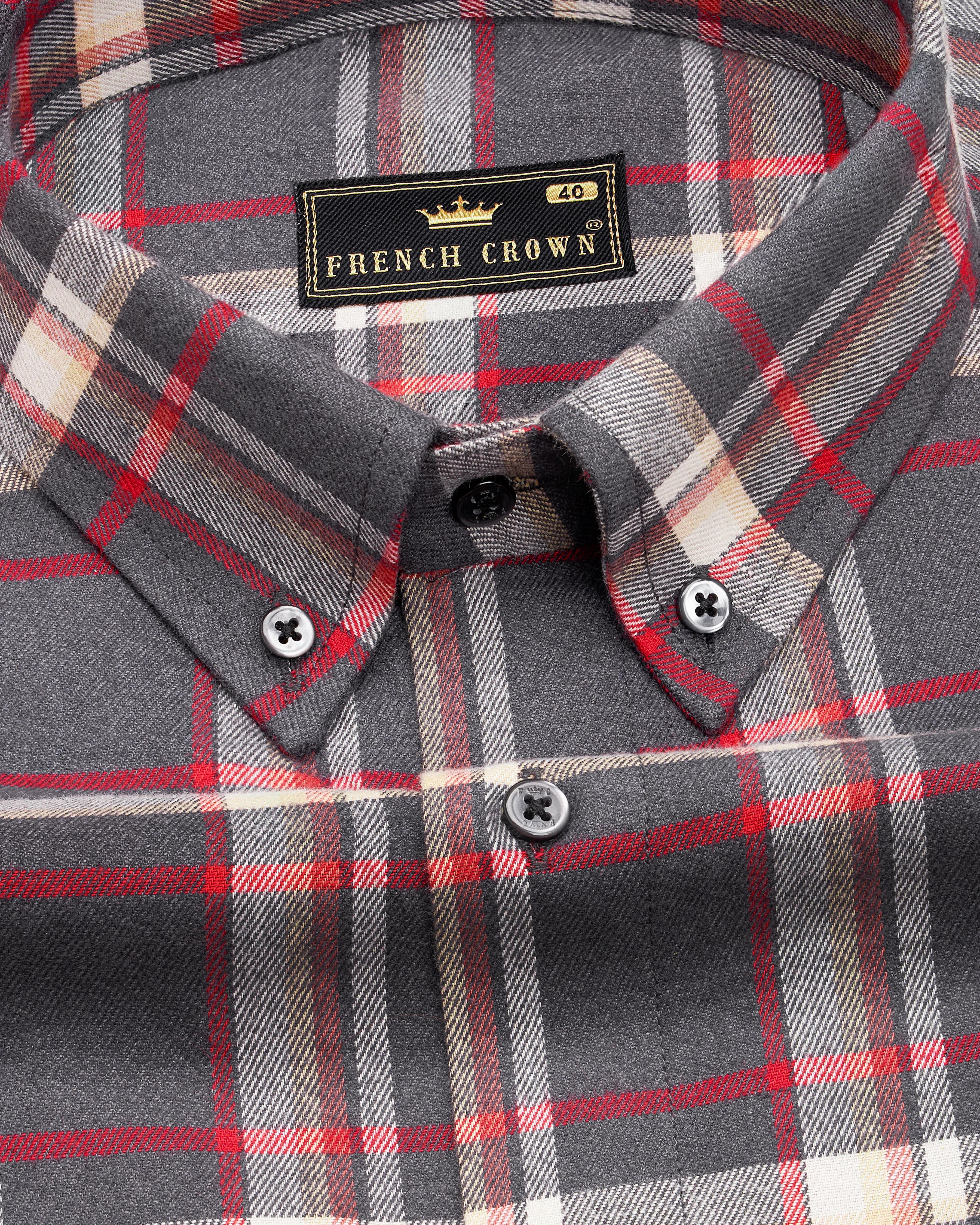 Ironside Gray with off White and Shiraz Red Plaid Flannel Shirt 9226-BD-BLK-38,9226-BD-BLK-H-38,9226-BD-BLK-39,9226-BD-BLK-H-39,9226-BD-BLK-40,9226-BD-BLK-H-40,9226-BD-BLK-42,9226-BD-BLK-H-42,9226-BD-BLK-44,9226-BD-BLK-H-44,9226-BD-BLK-46,9226-BD-BLK-H-46,9226-BD-BLK-48,9226-BD-BLK-H-48,9226-BD-BLK-50,9226-BD-BLK-H-50,9226-BD-BLK-52,9226-BD-BLK-H-52
