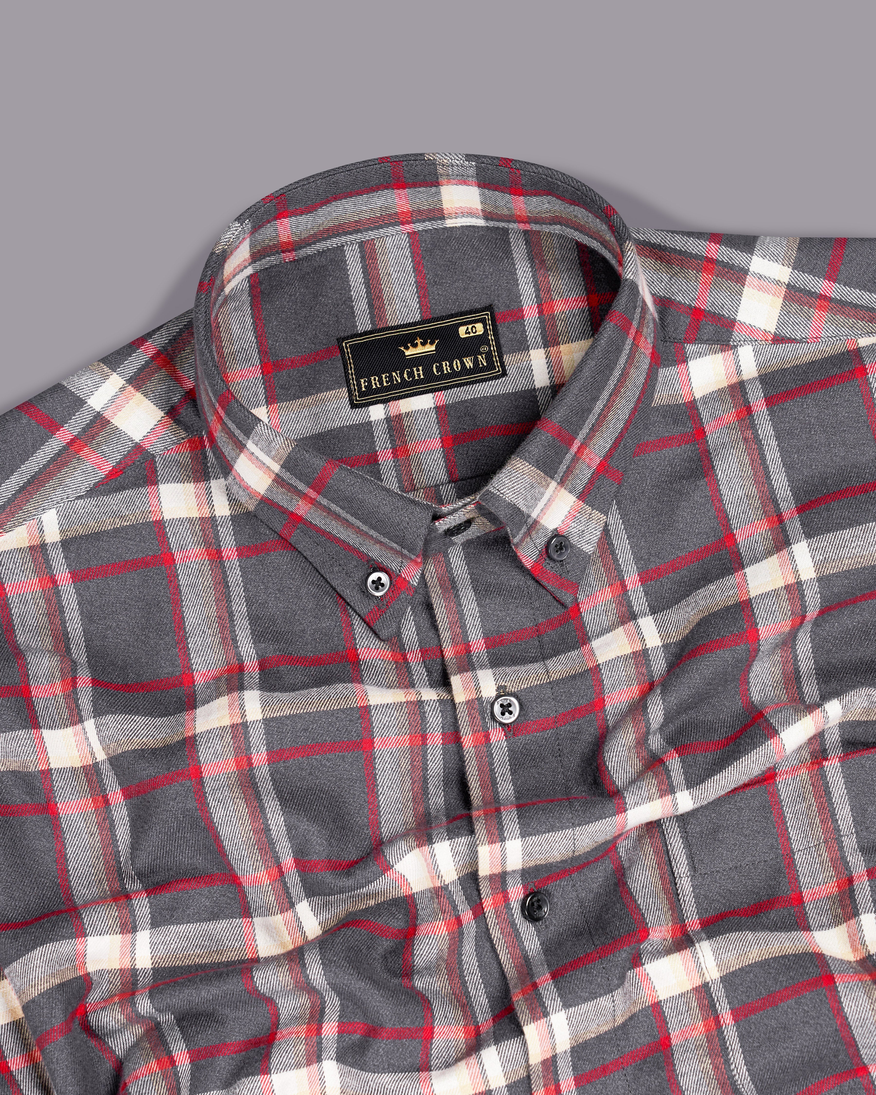 Ironside Gray with off White and Shiraz Red Plaid Flannel Shirt 9226-BD-BLK-38,9226-BD-BLK-H-38,9226-BD-BLK-39,9226-BD-BLK-H-39,9226-BD-BLK-40,9226-BD-BLK-H-40,9226-BD-BLK-42,9226-BD-BLK-H-42,9226-BD-BLK-44,9226-BD-BLK-H-44,9226-BD-BLK-46,9226-BD-BLK-H-46,9226-BD-BLK-48,9226-BD-BLK-H-48,9226-BD-BLK-50,9226-BD-BLK-H-50,9226-BD-BLK-52,9226-BD-BLK-H-52