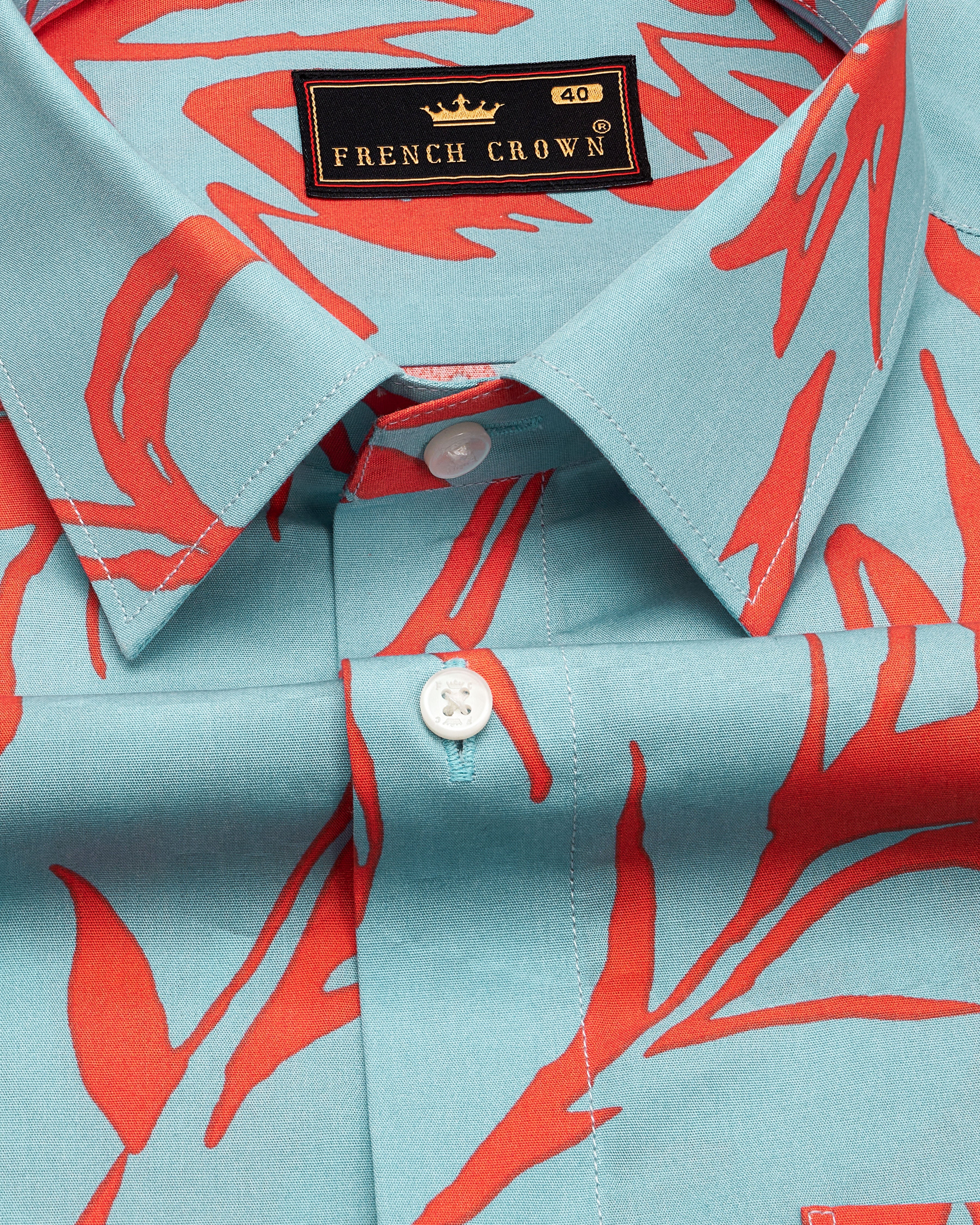 Opal Light Blue with Faded Red Printed Premium Cotton Shirt 9259-38,9259-H-38,9259-39,9259-H-39,9259-40,9259-H-40,9259-42,9259-H-42,9259-44,9259-H-44,9259-46,9259-H-46,9259-48,9259-H-48,9259-50,9259-H-50,9259-52,9259-H-52
