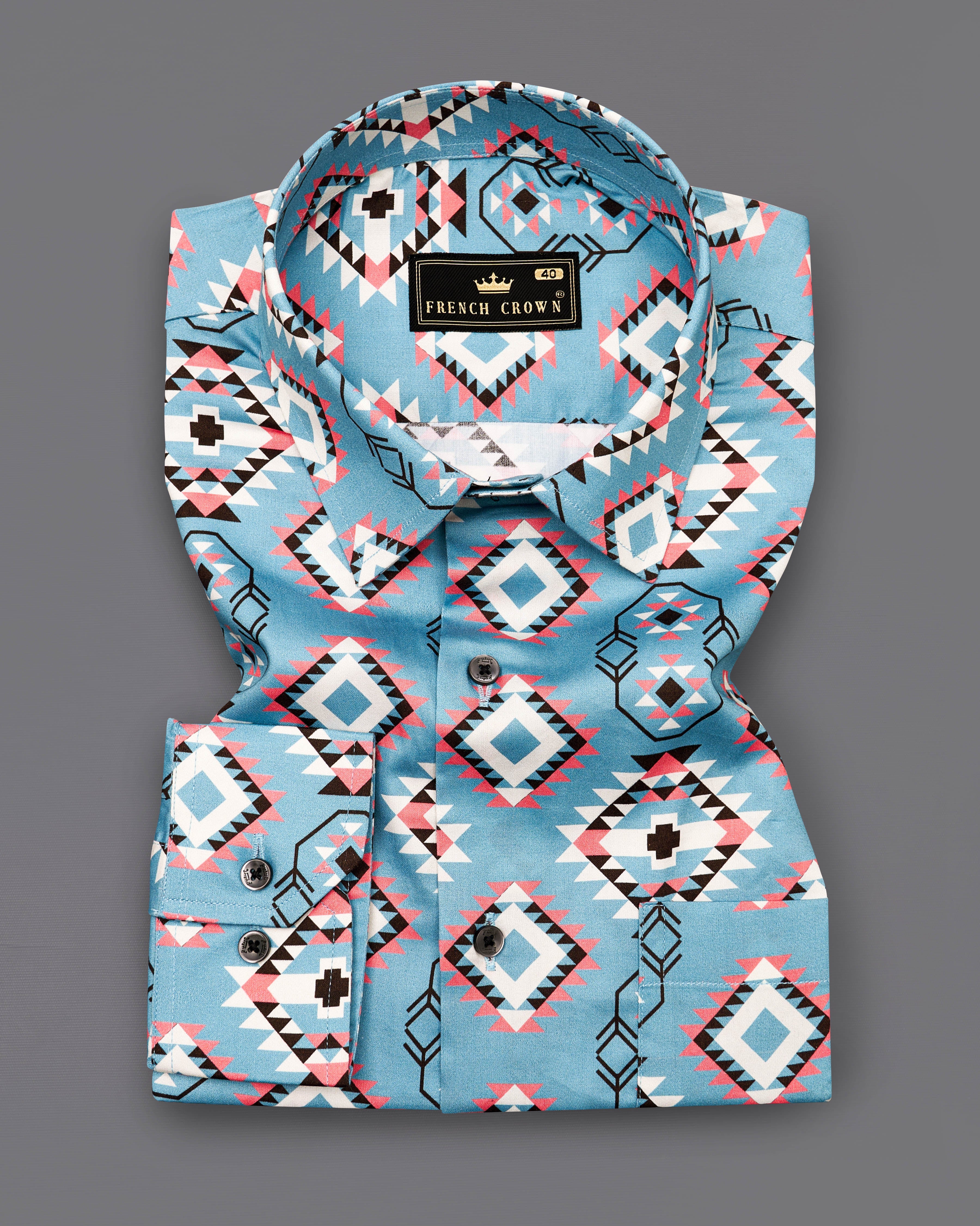 Northern Blue Ikat Printed Super Soft Premium Cotton Shirt 9312-BLK-38, 9312-BLK-H-38, 9312-BLK-39, 9312-BLK-H-39, 9312-BLK-40, 9312-BLK-H-40, 9312-BLK-42, 9312-BLK-H-42, 9312-BLK-44, 9312-BLK-H-44, 9312-BLK-46, 9312-BLK-H-46, 9312-BLK-48, 9312-BLK-H-48, 9312-BLK-50, 9312-BLK-H-50, 9312-BLK-52, 9312-BLK-H-52