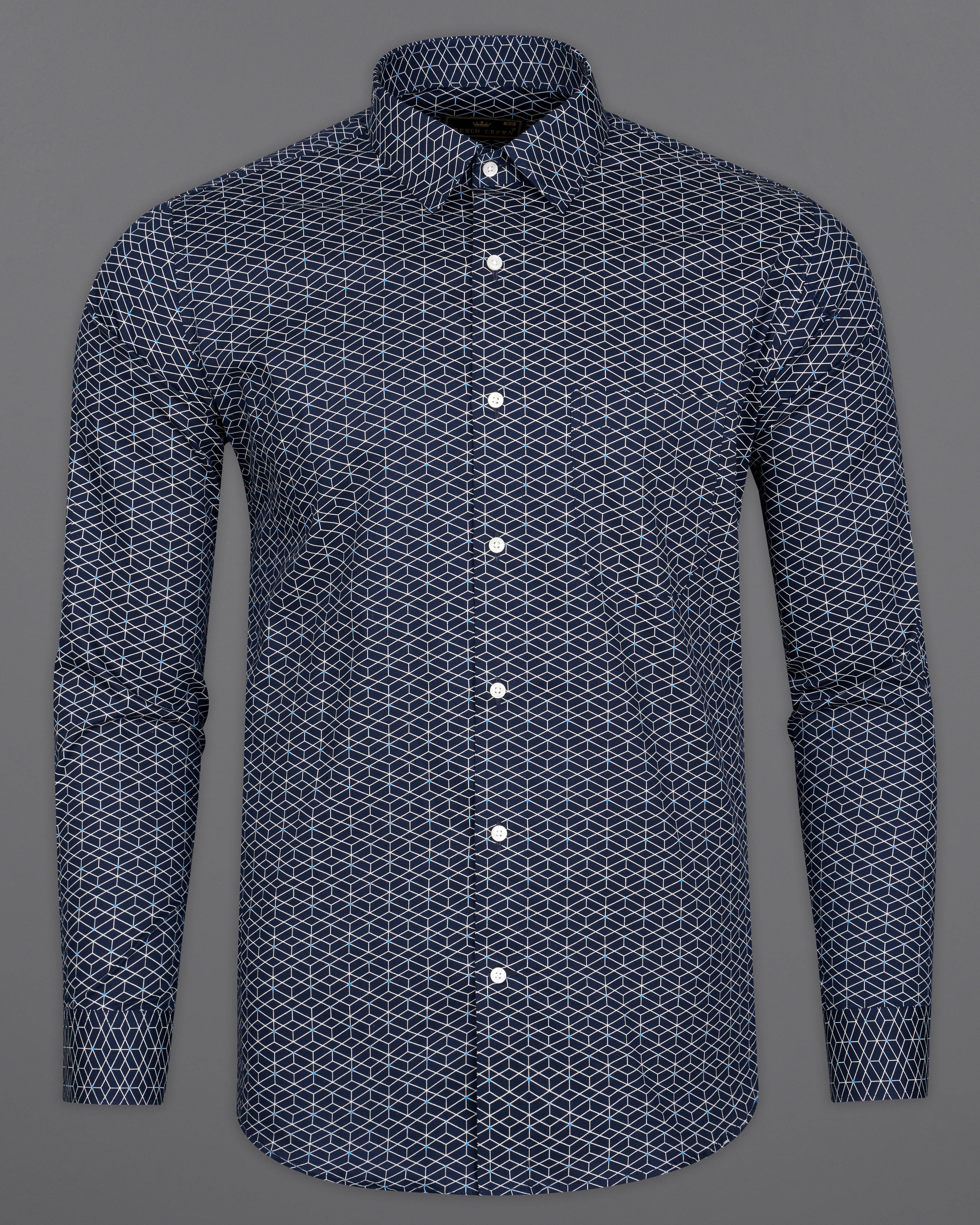 Mirage Navy Blue and White Geometric Textured Royal Oxford Shirt 9327-38, 9327-H-38, 9327-39, 9327-H-39, 9327-40, 9327-H-40, 9327-42, 9327-H-42, 9327-44, 9327-H-44, 9327-46, 9327-H-46, 9327-48, 9327-H-48, 9327-50, 9327-H-50, 9327-52, 9327-H-52ac
