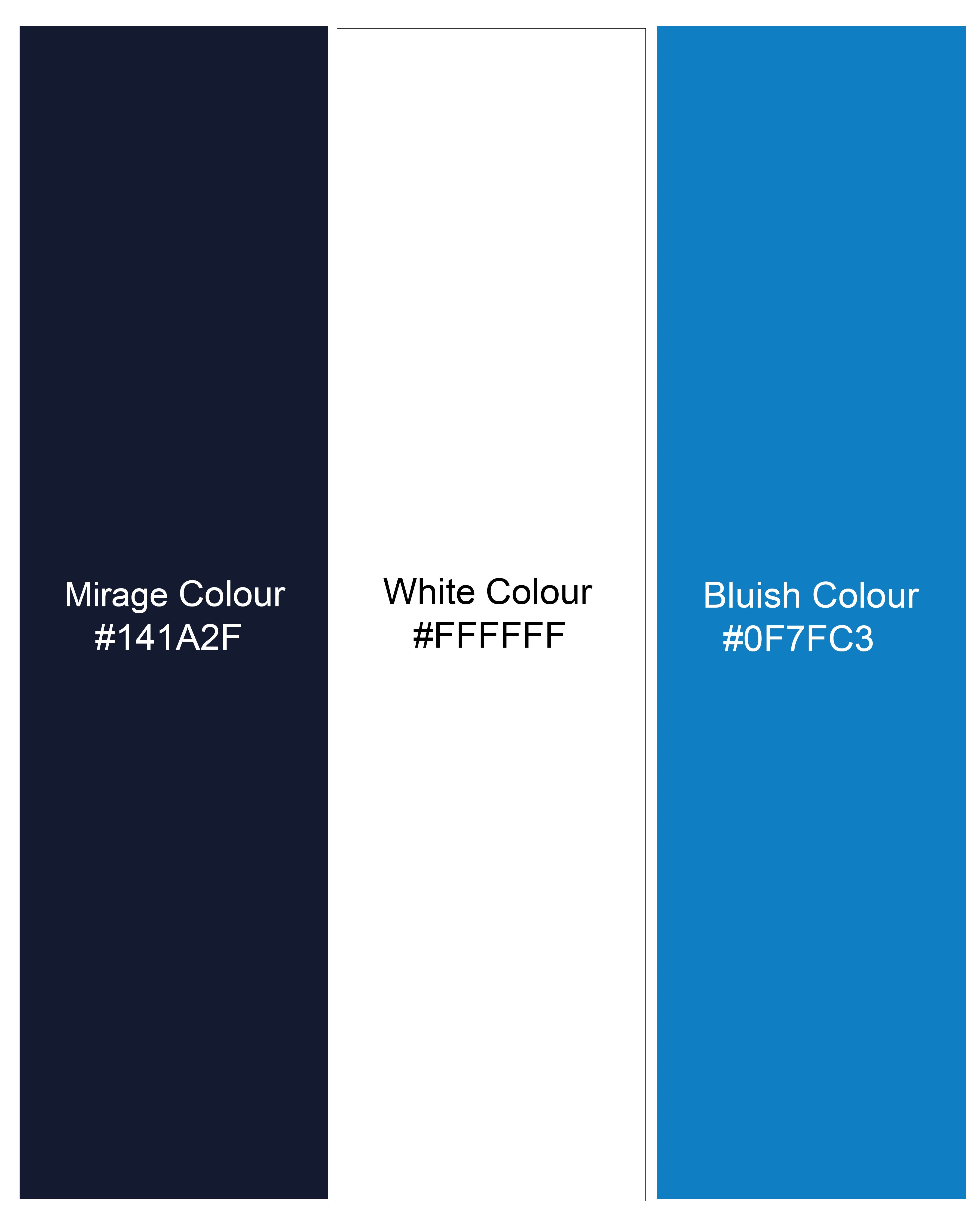 Mirage Navy Blue Casual/Formal Prints Premium Cotton Shirt For Men